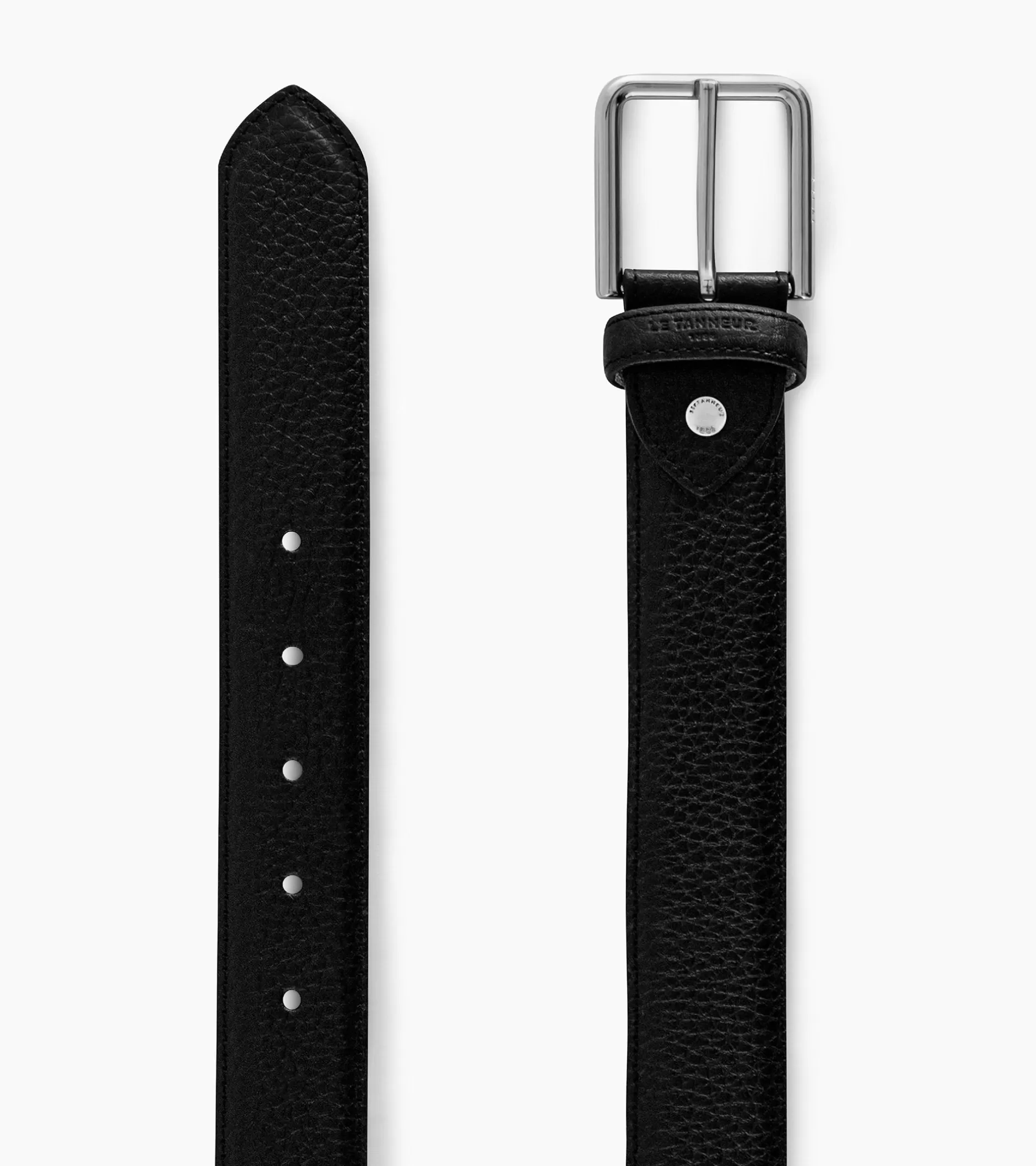 Homme Le Tanneur Ceinture homme avec boucle carrée Charles en cuir grainé -