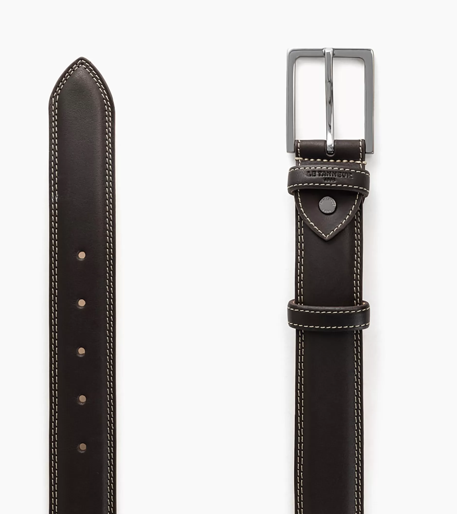 Homme Le Tanneur Ceinture homme avec boucle carrée Martin en cuir lisse -