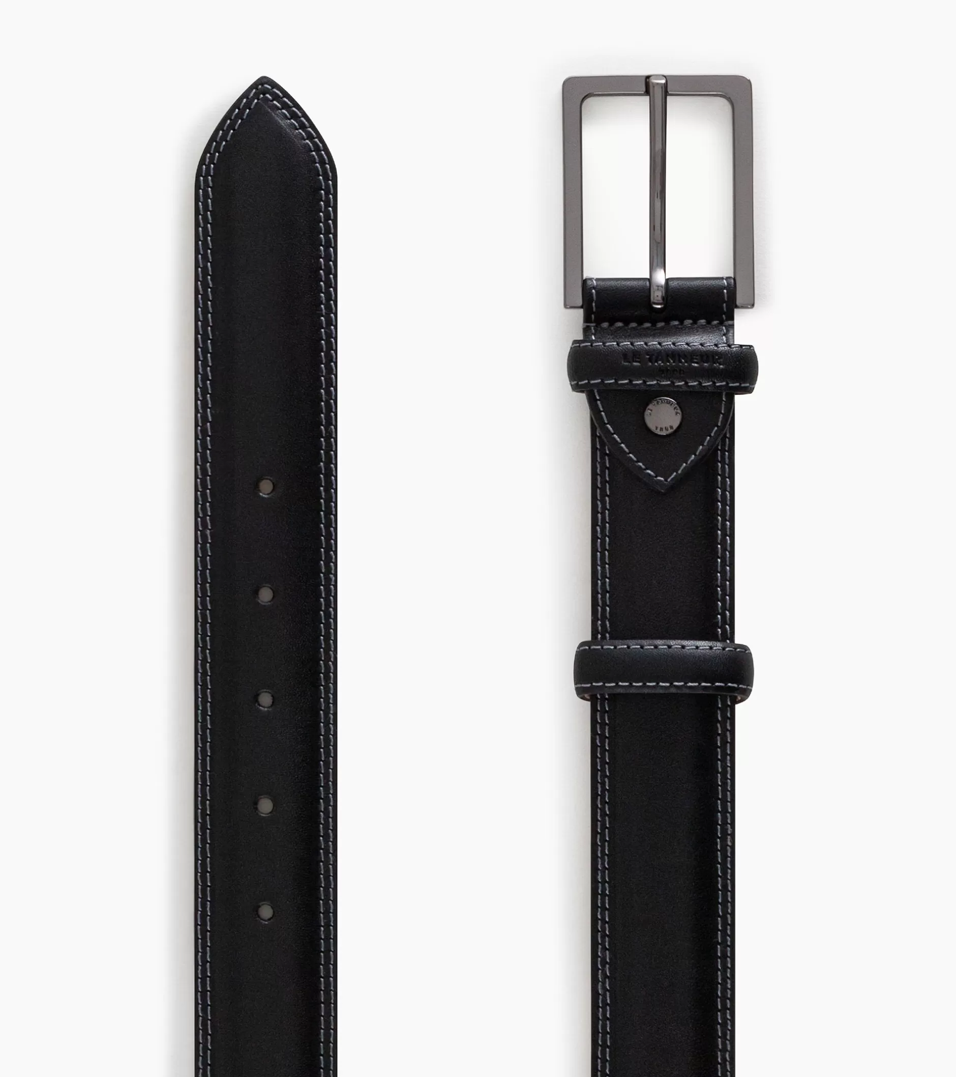Homme Le Tanneur Ceinture homme avec boucle carrée Martin en cuir lisse -