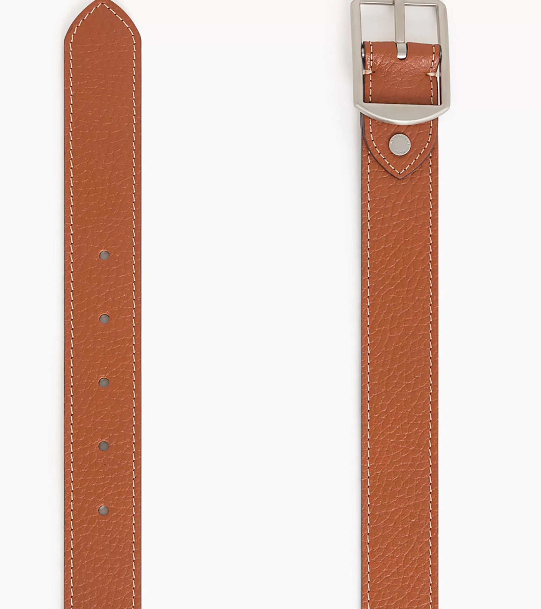 Homme Le Tanneur Ceinture réversible homme avec boucle carrée en cuir grainé - Black Brown