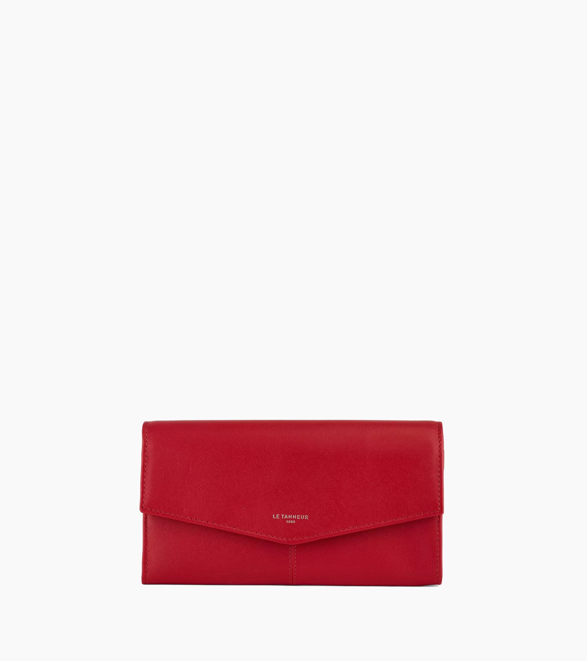 Femme Le Tanneur Compagnon zippé Charlotte en cuir lisse - Garnet red