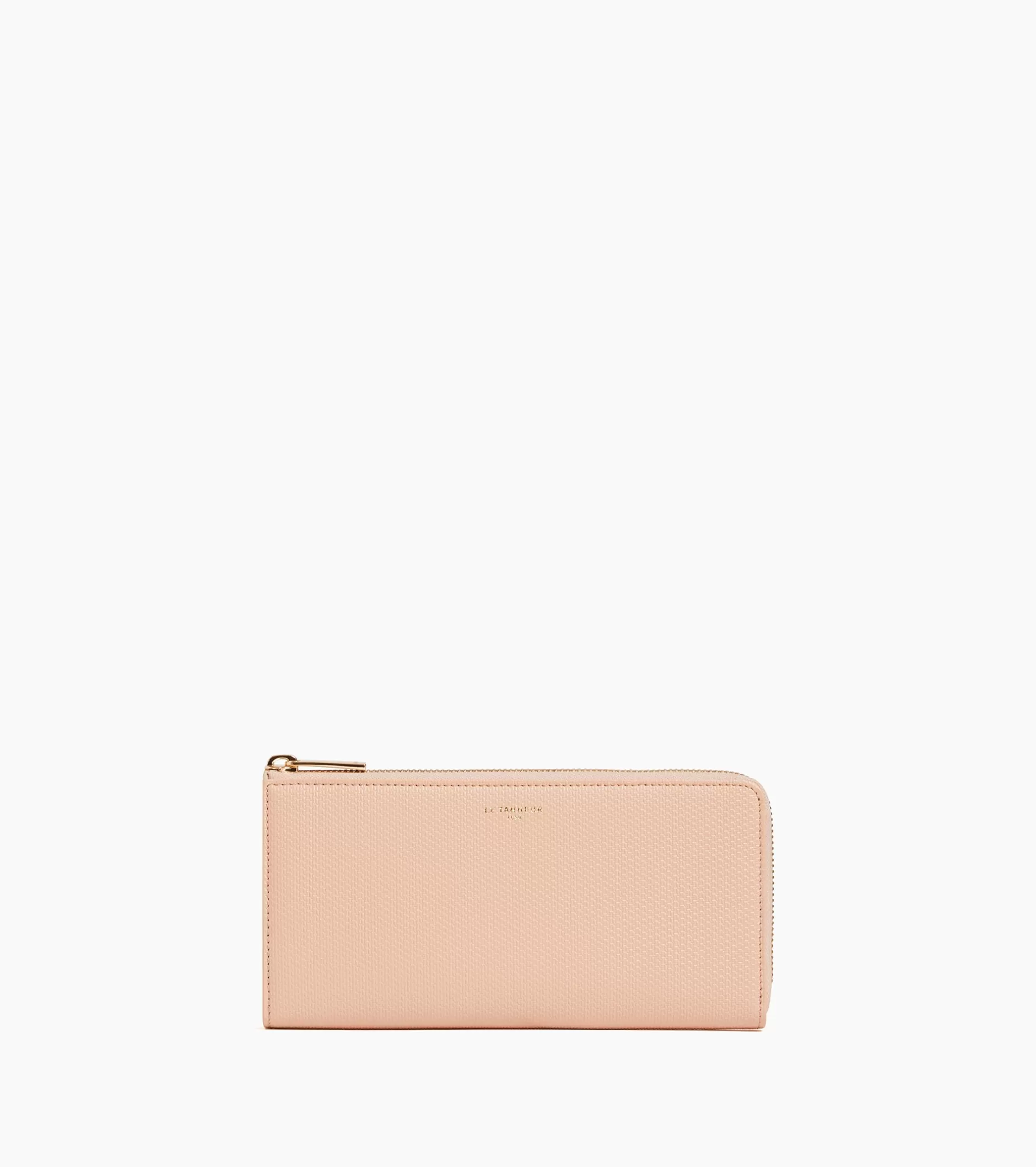 Femme Le Tanneur Compagnon zippé Emilie en cuir signature T - ROSE POUDRE