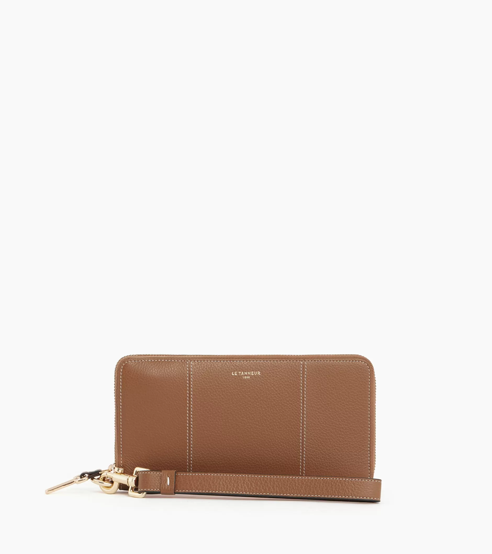 Femme Le Tanneur Compagnon zippé Juliette en cuir grainé - Brown Tan