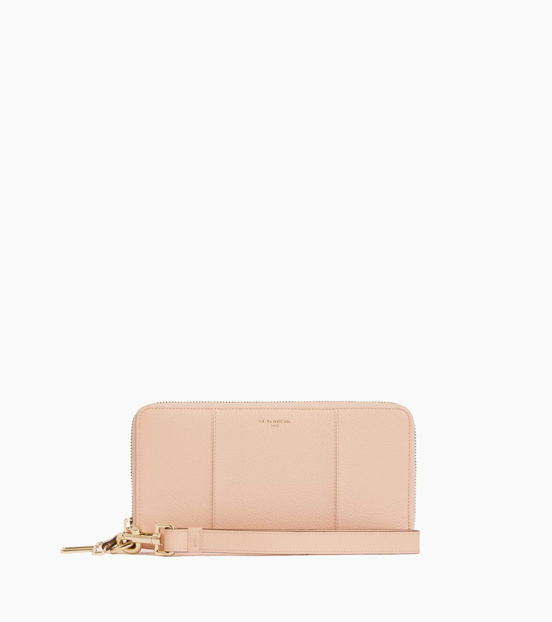 Femme Le Tanneur Compagnon zippé Juliette en cuir grainé - ROSE POUDRE