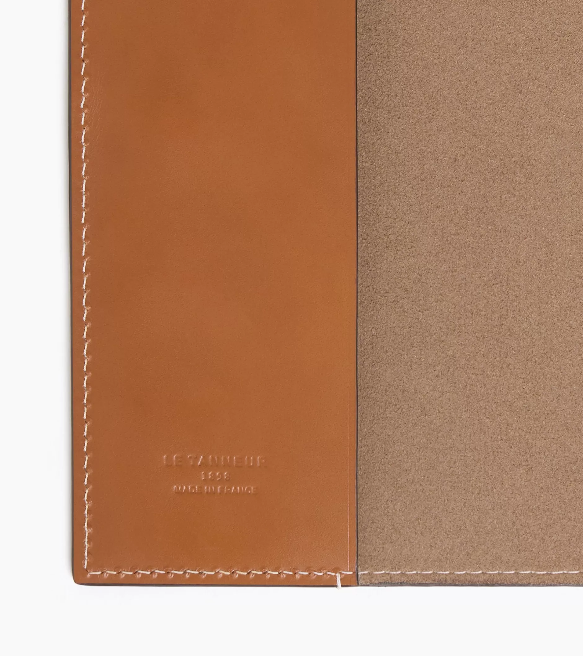 Femme Le Tanneur Couverture en cuir lisse et carnet de notes A5 - TAN