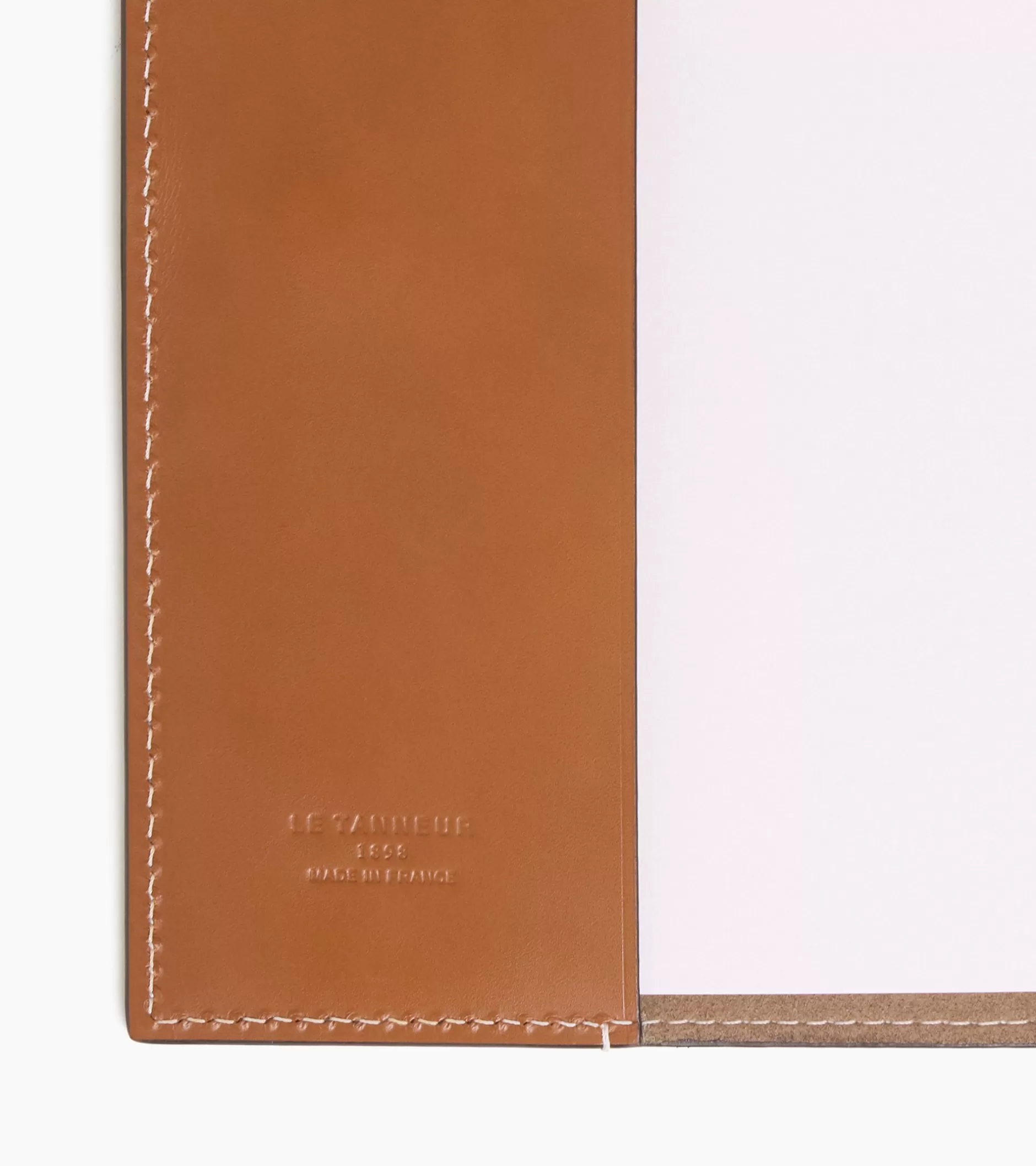 Femme Le Tanneur Couverture en cuir lisse et carnet de notes A5 - TAN