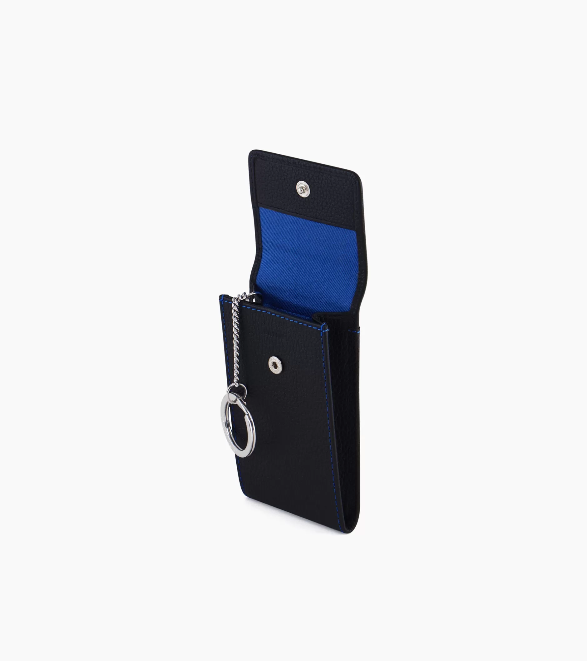 Femme Le Tanneur Etui clés à rabat Charles en cuir grainé - Black Le Bleu