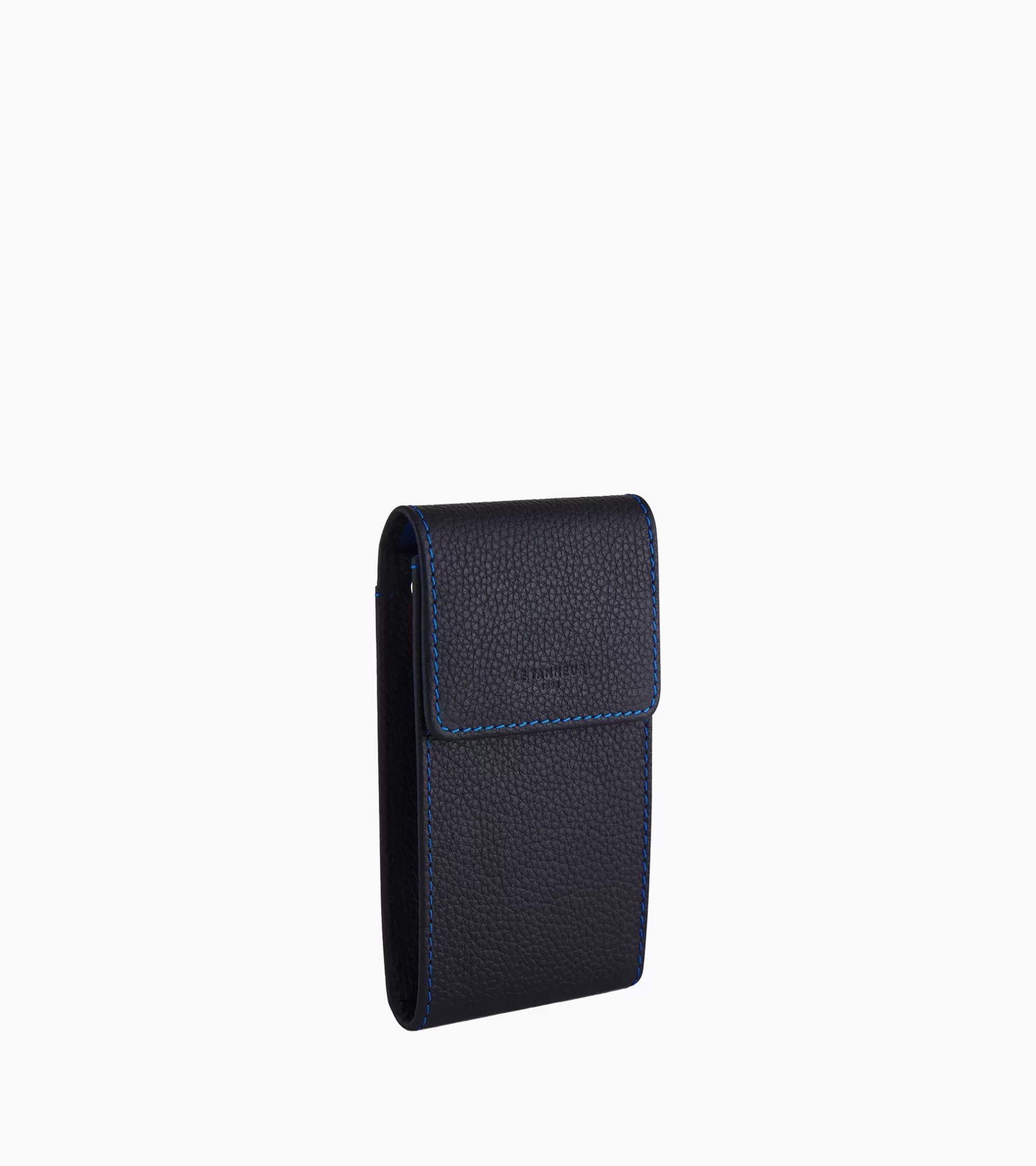 Femme Le Tanneur Etui clés à rabat Charles en cuir grainé - Black Le Bleu