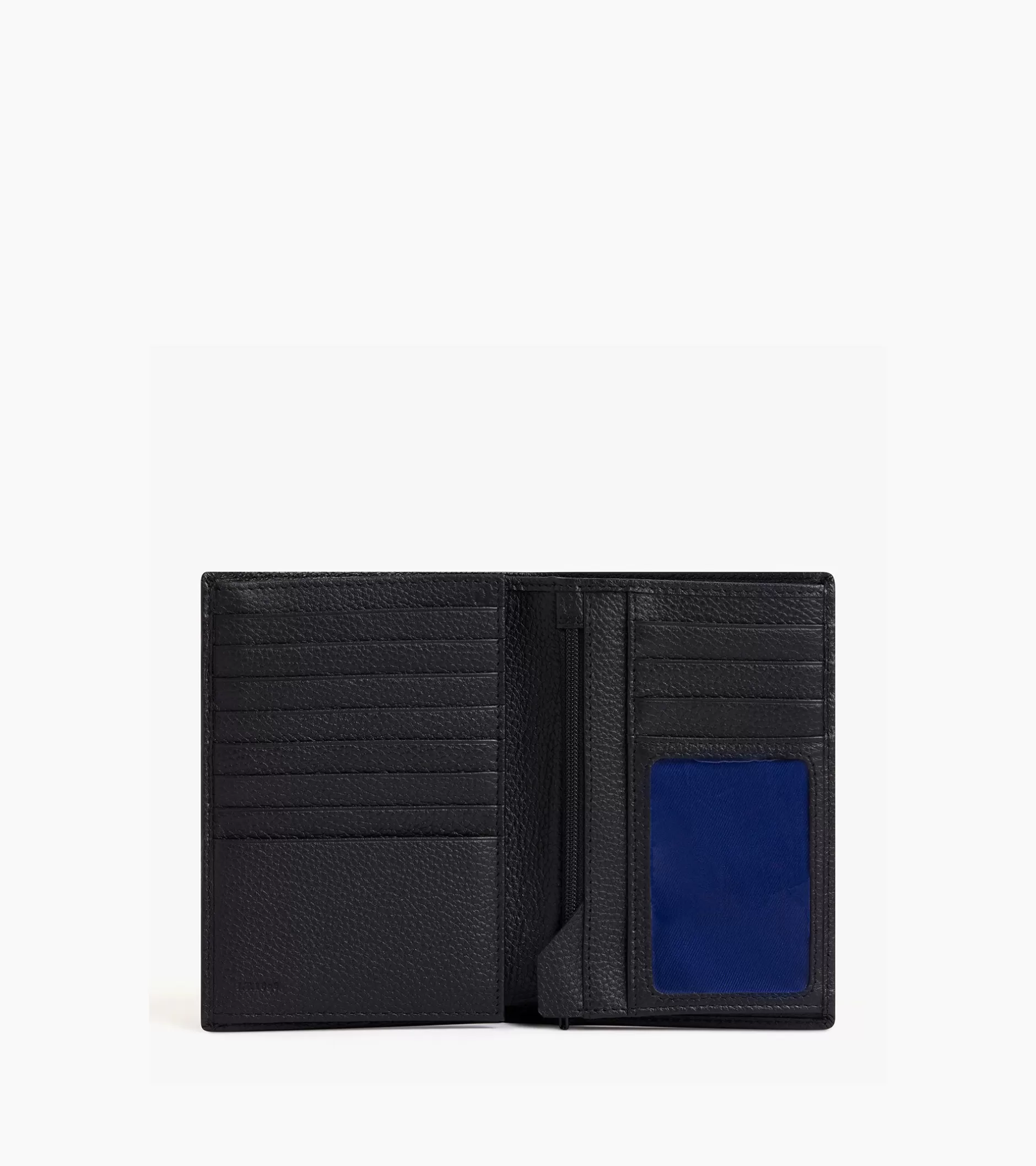 Homme Le Tanneur Grand portefeuille vertical zippé 2 volets Charles en cuir grainé - Black
