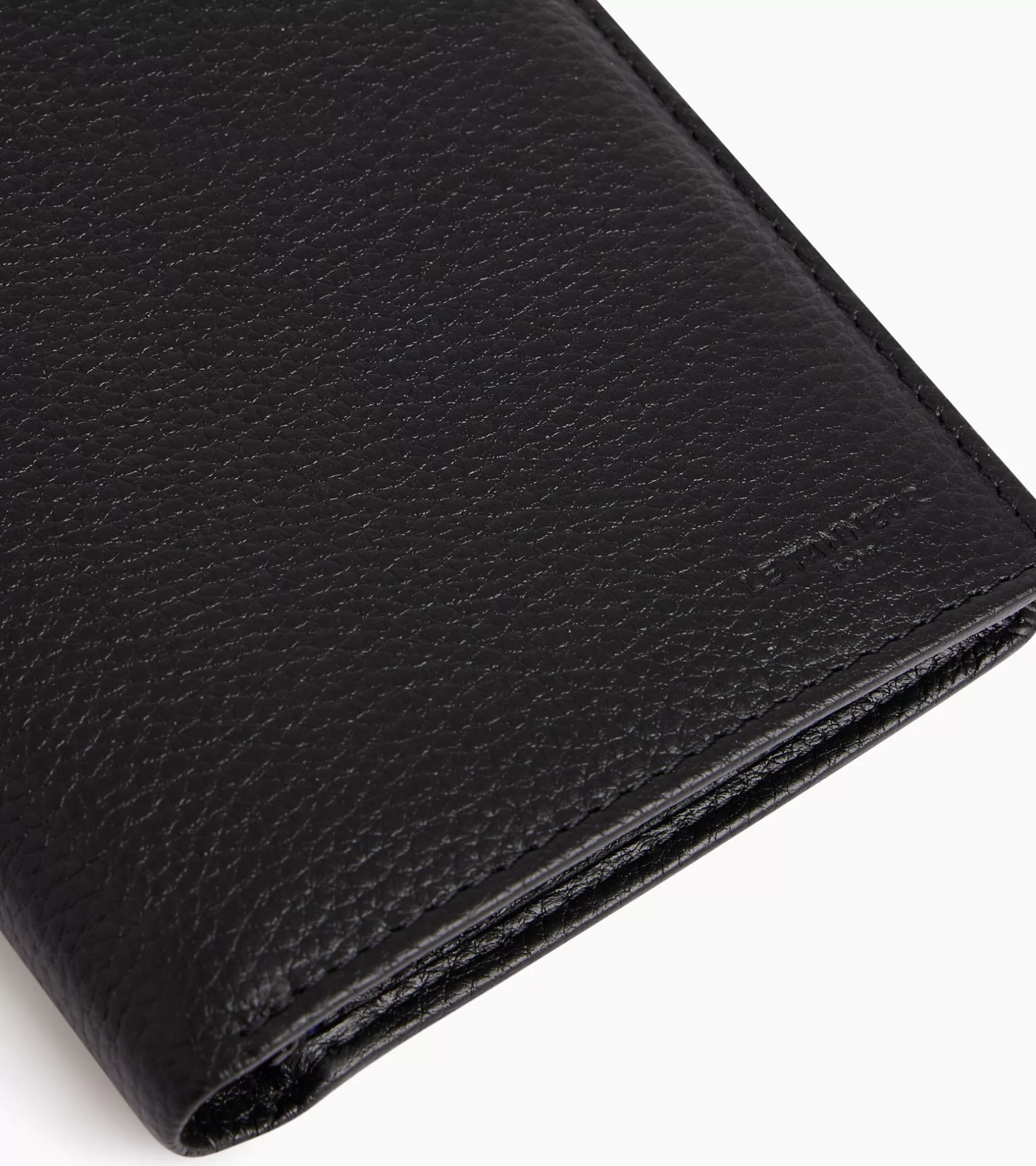 Homme Le Tanneur Grand portefeuille vertical zippé 2 volets Charles en cuir grainé - Black