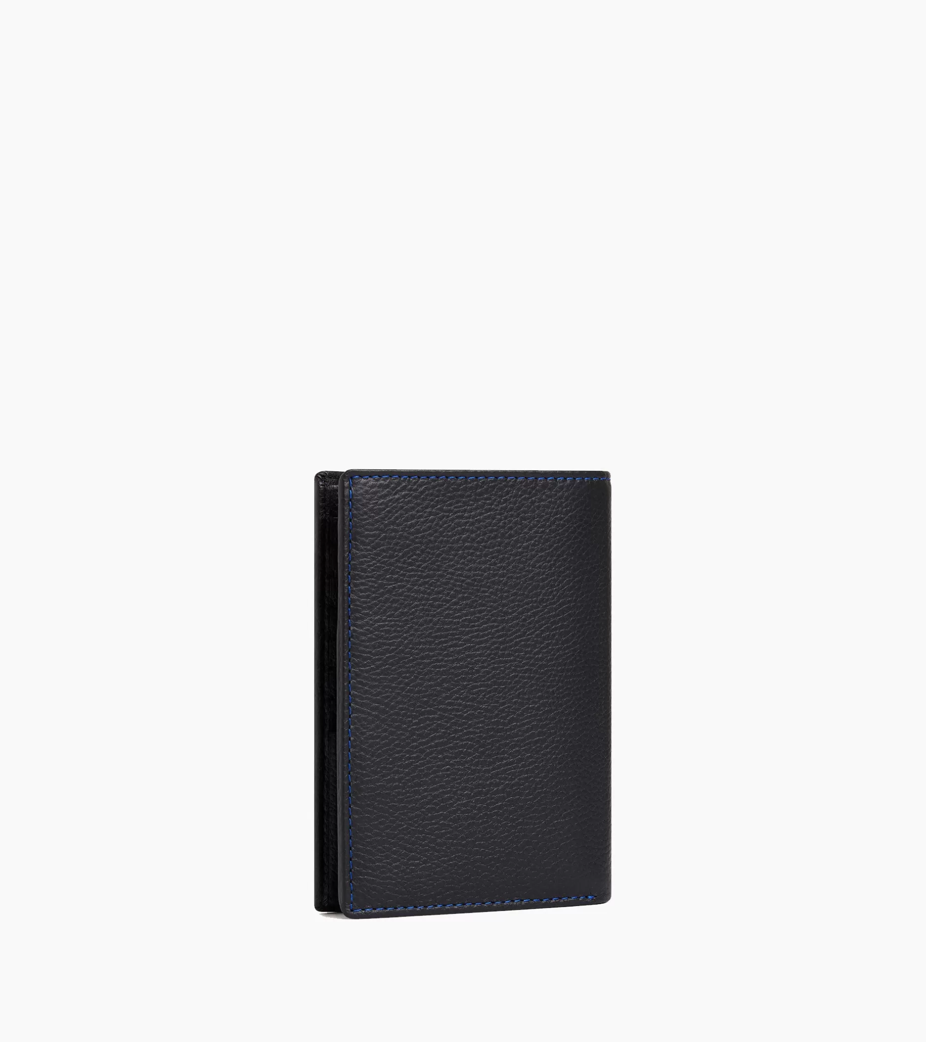 Homme Le Tanneur Grand portefeuille vertical zippé 2 volets Charles en cuir grainé - Black Le Bleu