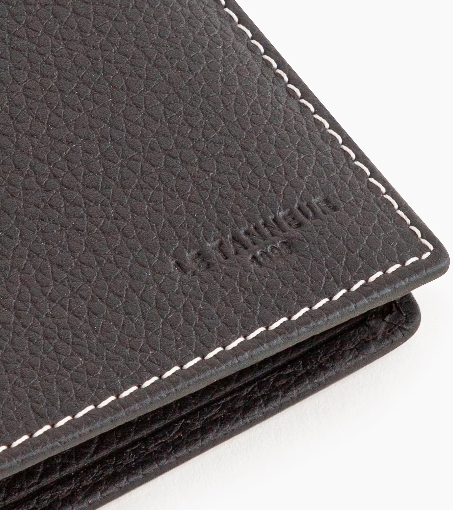 Homme Le Tanneur Grand portefeuille vertical zippé 2 volets Charles en cuir grainé - Brown Coffee Chalk White