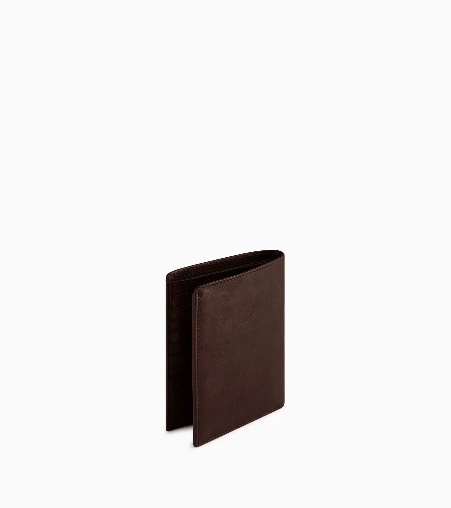 Homme Le Tanneur Grand portefeuille vertical zippé 2 volets Gary en cuir huilé - Brown
