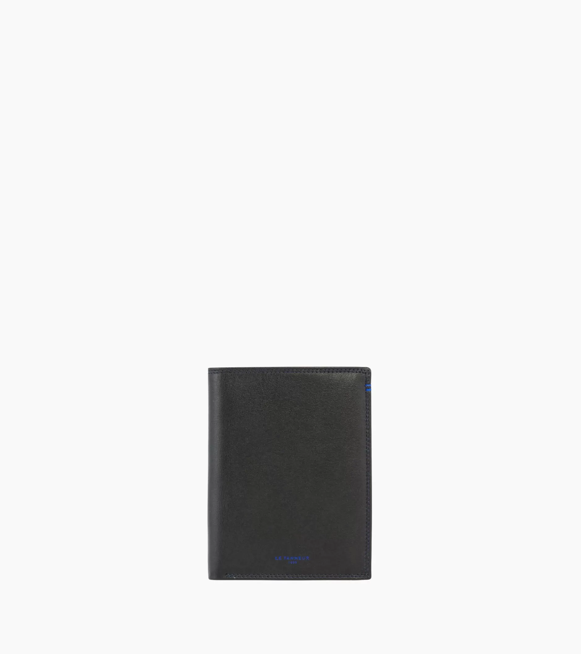 Homme Le Tanneur Grand portefeuille vertical zippé 2 volets Martin en cuir lisse - Black