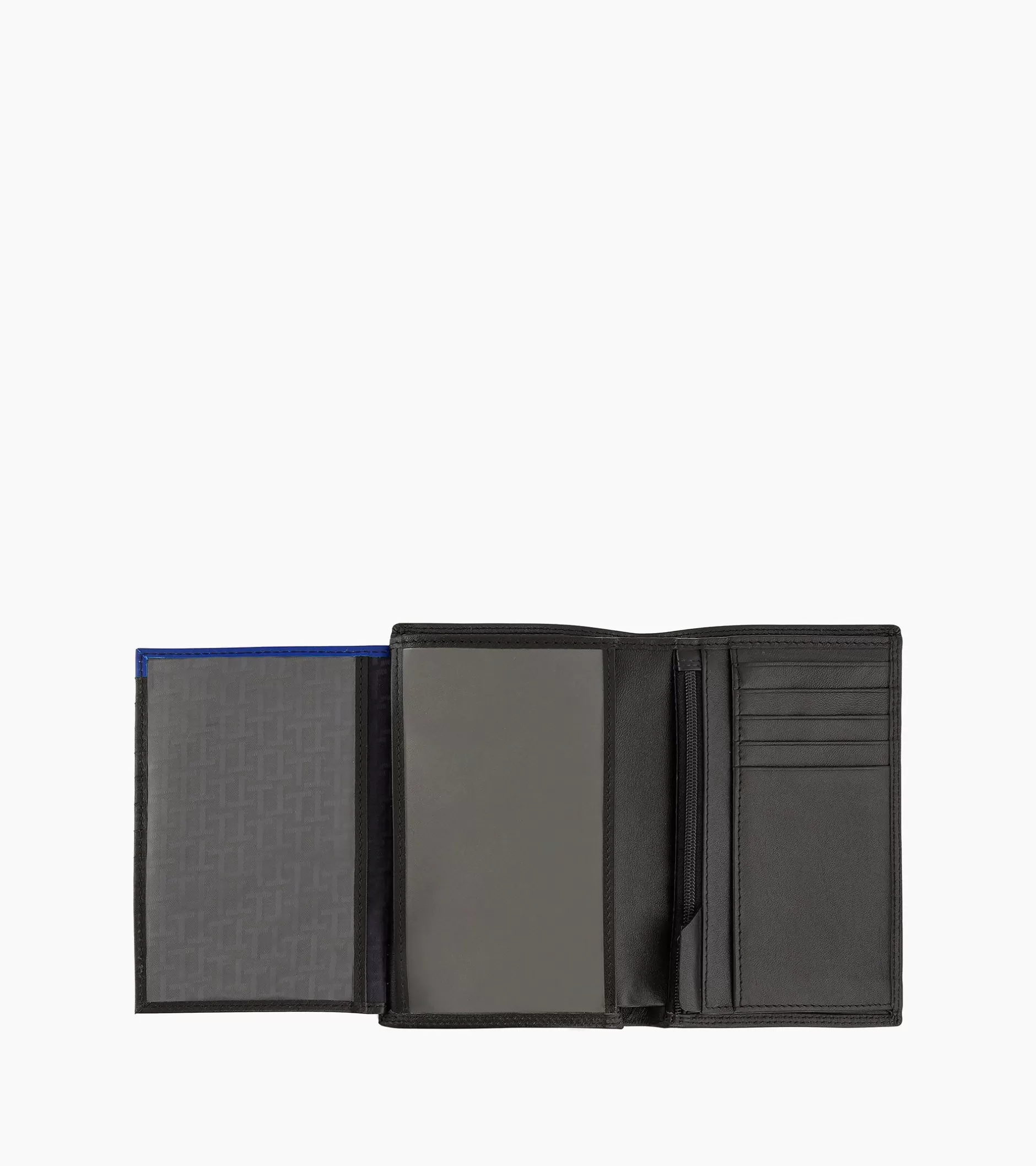 Homme Le Tanneur Grand portefeuille vertical zippé 2 volets Martin en cuir lisse - Black