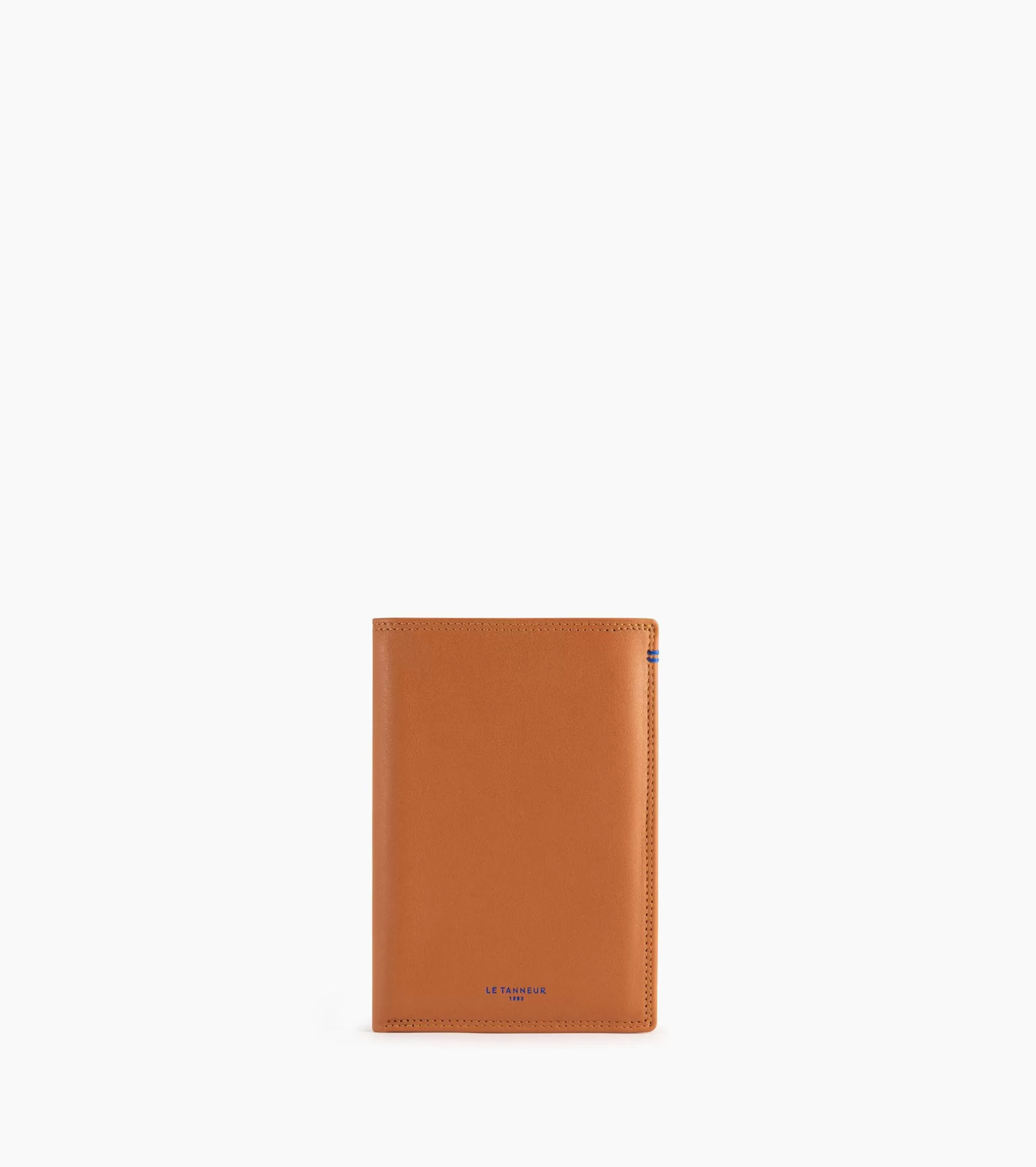 Homme Le Tanneur Grand portefeuille vertical zippé 2 volets Martin en cuir lisse - Brown Tan
