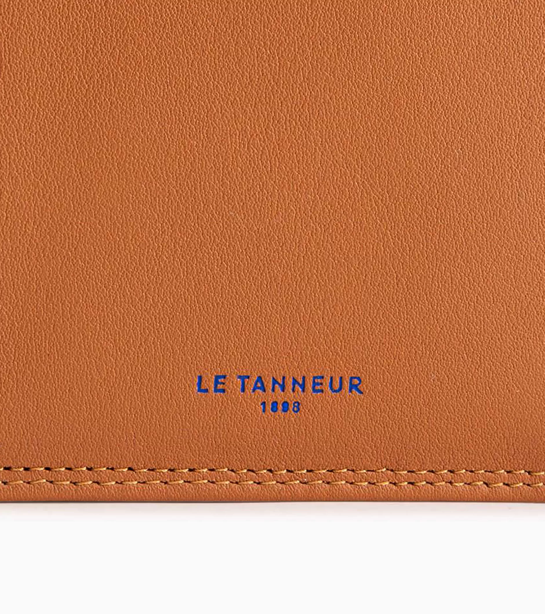 Homme Le Tanneur Grand portefeuille vertical zippé 2 volets Martin en cuir lisse - Brown Tan