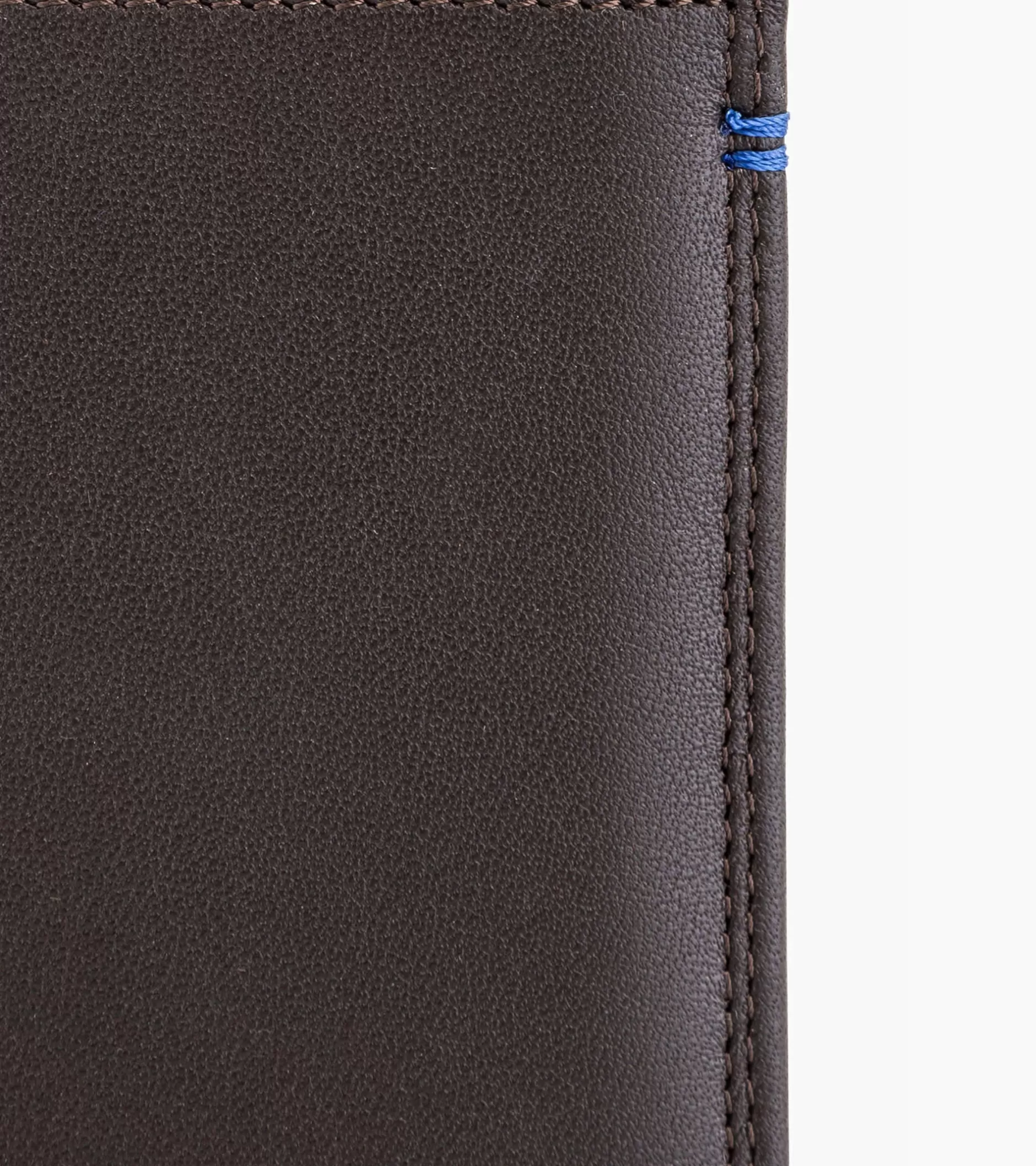 Homme Le Tanneur Grand portefeuille vertical zippé 2 volets Martin en cuir lisse - Coffee Brown