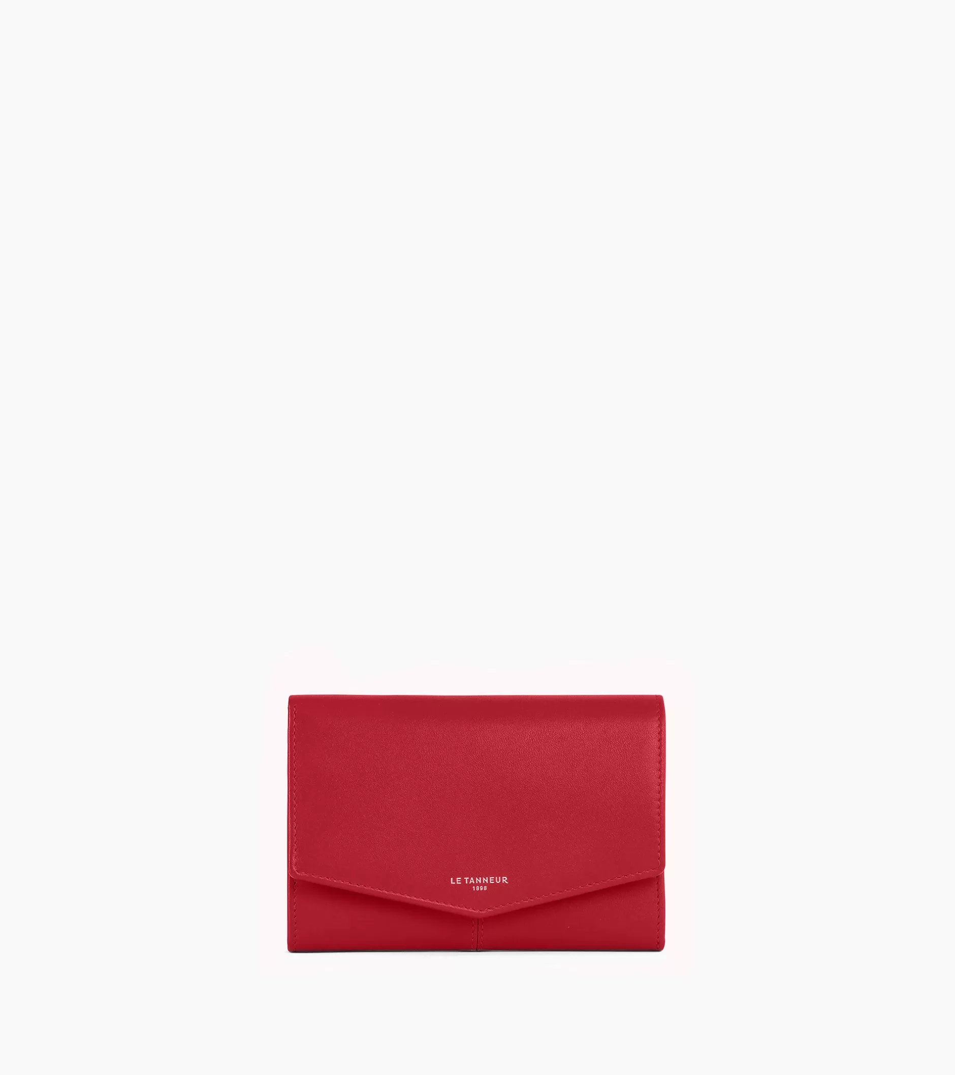 Femme Le Tanneur Grand portefeuille zippé Charlotte en cuir lisse - Garnet red