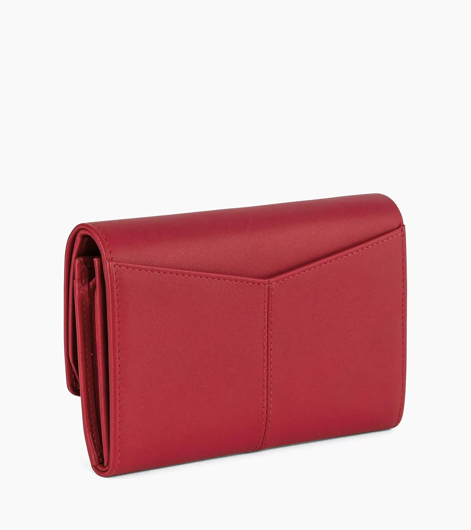 Femme Le Tanneur Grand portefeuille zippé Charlotte en cuir lisse - Garnet red