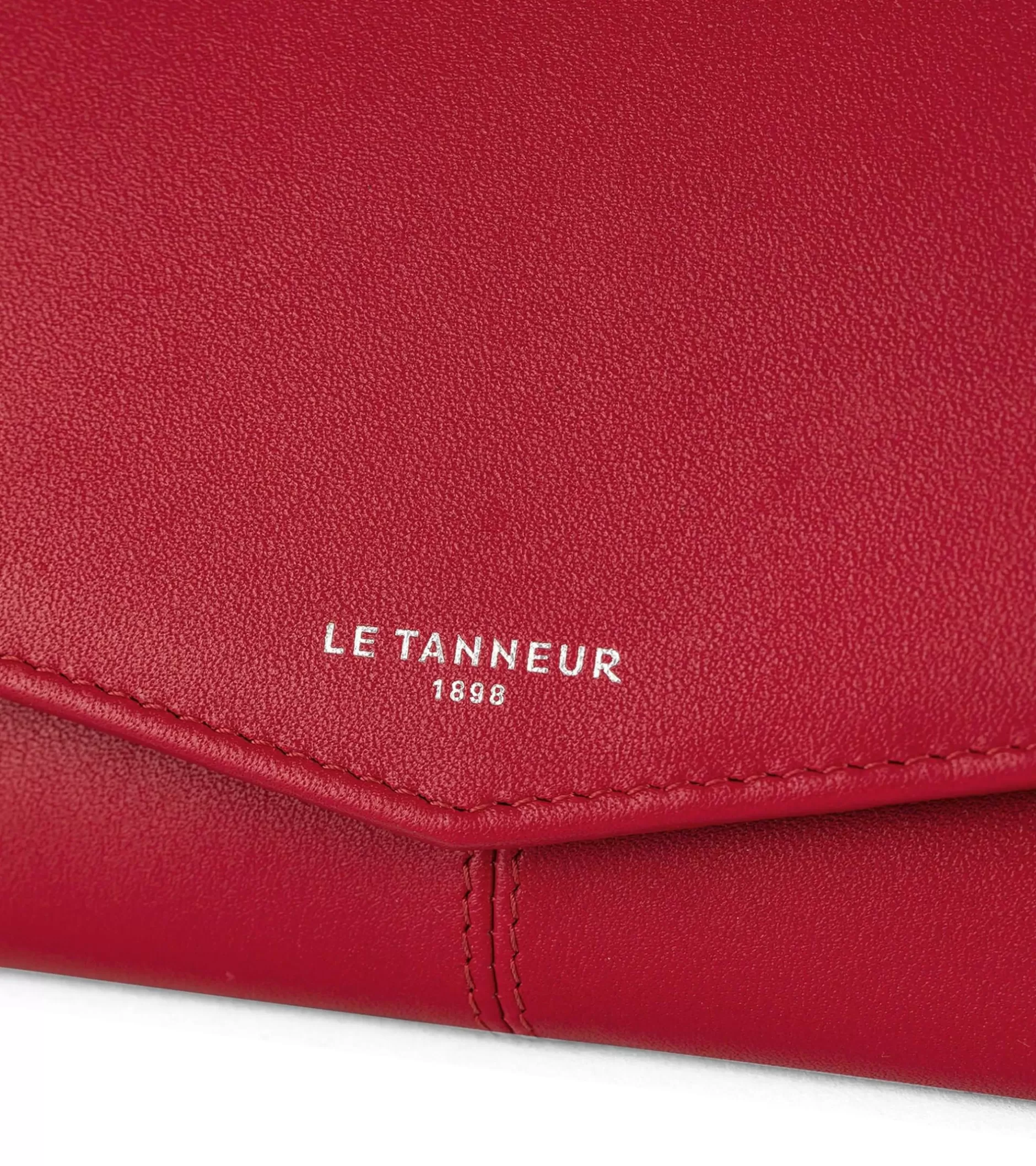 Femme Le Tanneur Grand portefeuille zippé Charlotte en cuir lisse - Garnet red
