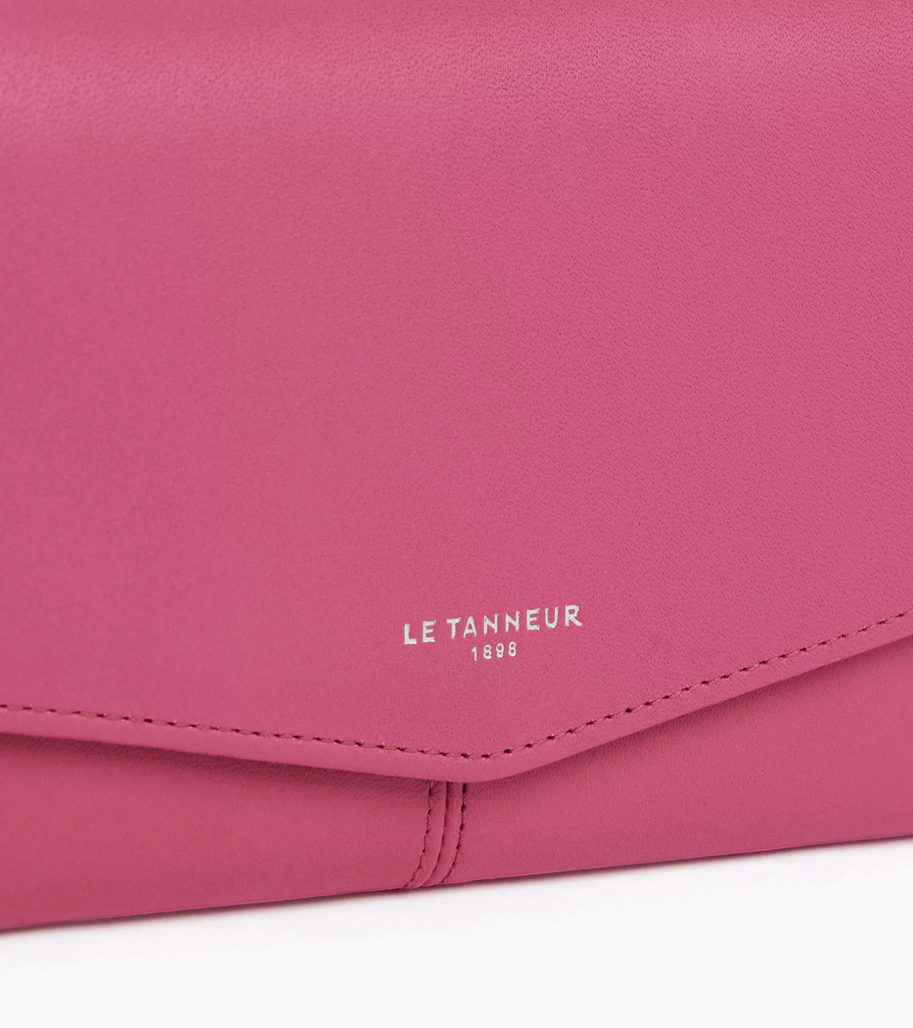 Femme Le Tanneur Grand portefeuille zippé Charlotte en cuir lisse - Pink Fuxia