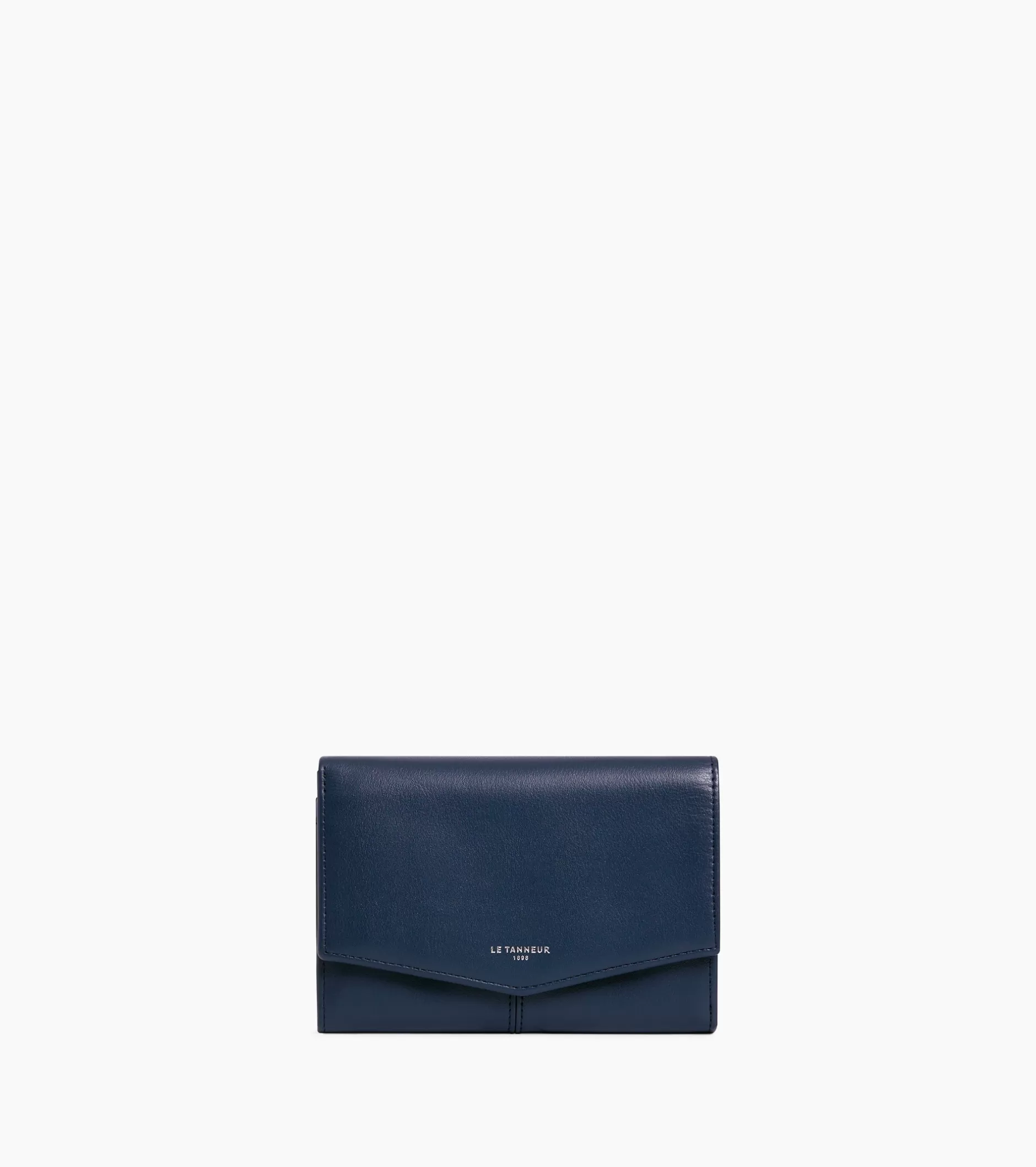 Femme Le Tanneur Grand portefeuille zippé Charlotte en cuir lisse - Twilight Blue