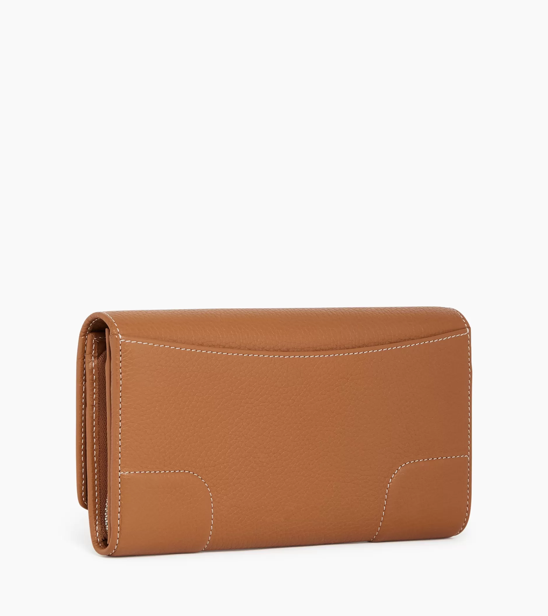 Femme Le Tanneur Grand portefeuille zippé Romy en cuir grainé - Brown Tan
