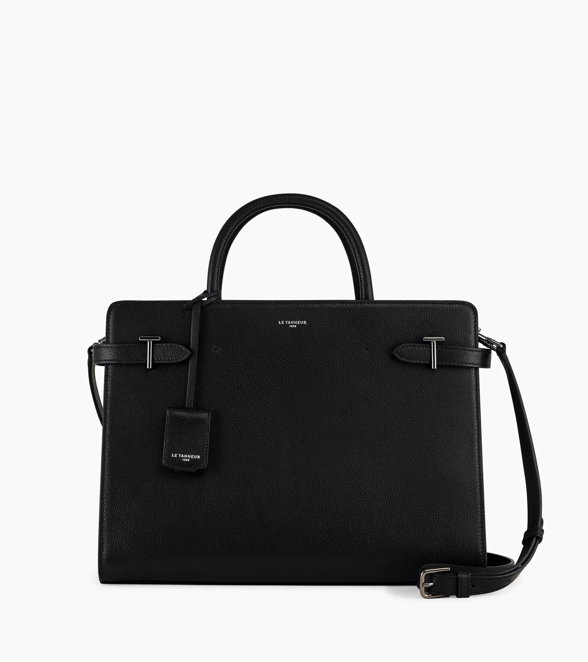 Femme Le Tanneur Grand sac à main Emilie en cuir grainé - Black