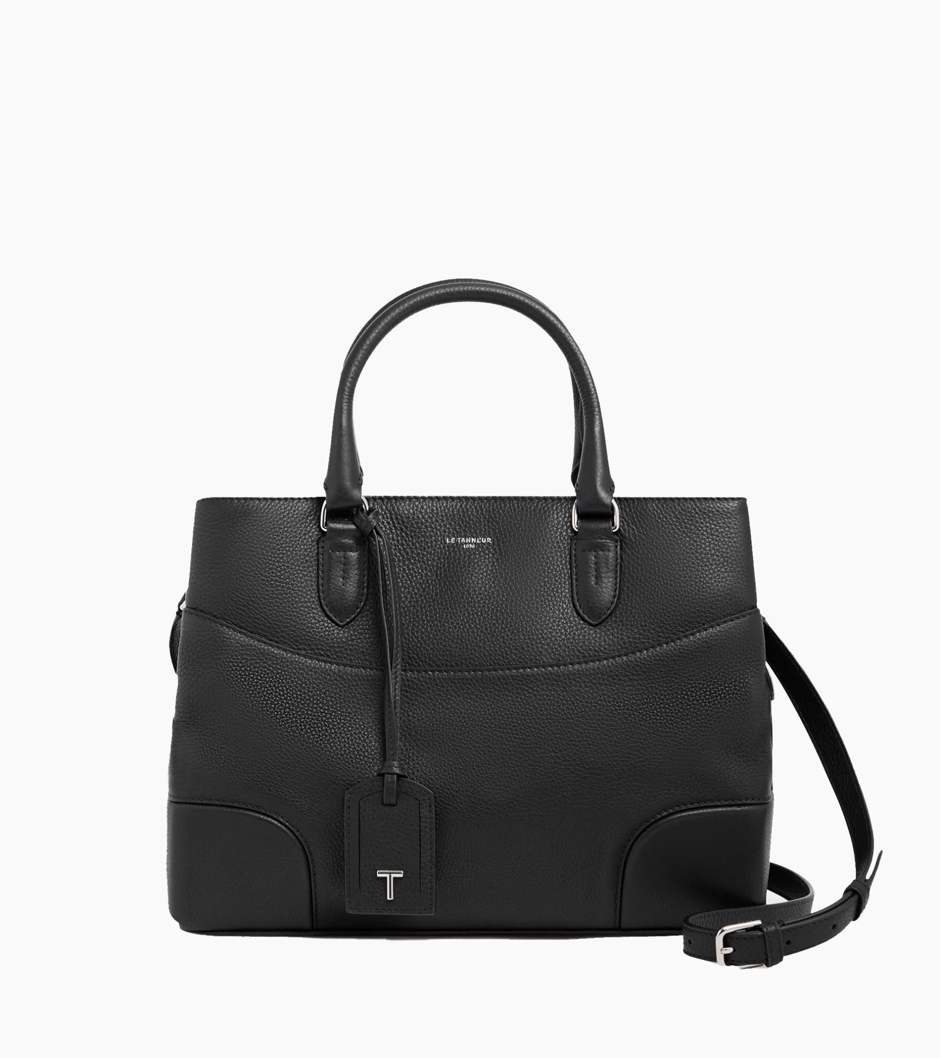 Femme Le Tanneur Grand sac à main Romy en cuir grainé - Black