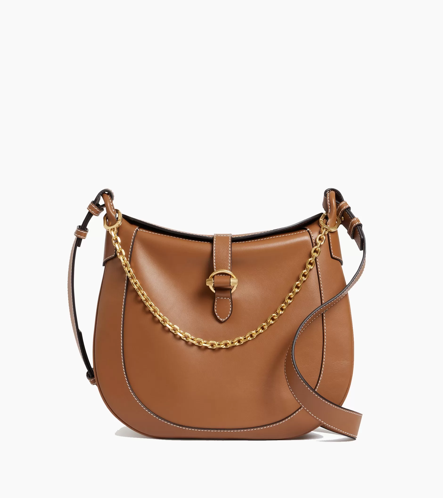 Femme Le Tanneur Grand sac bandoulière Pia en cuir lisse - TAN