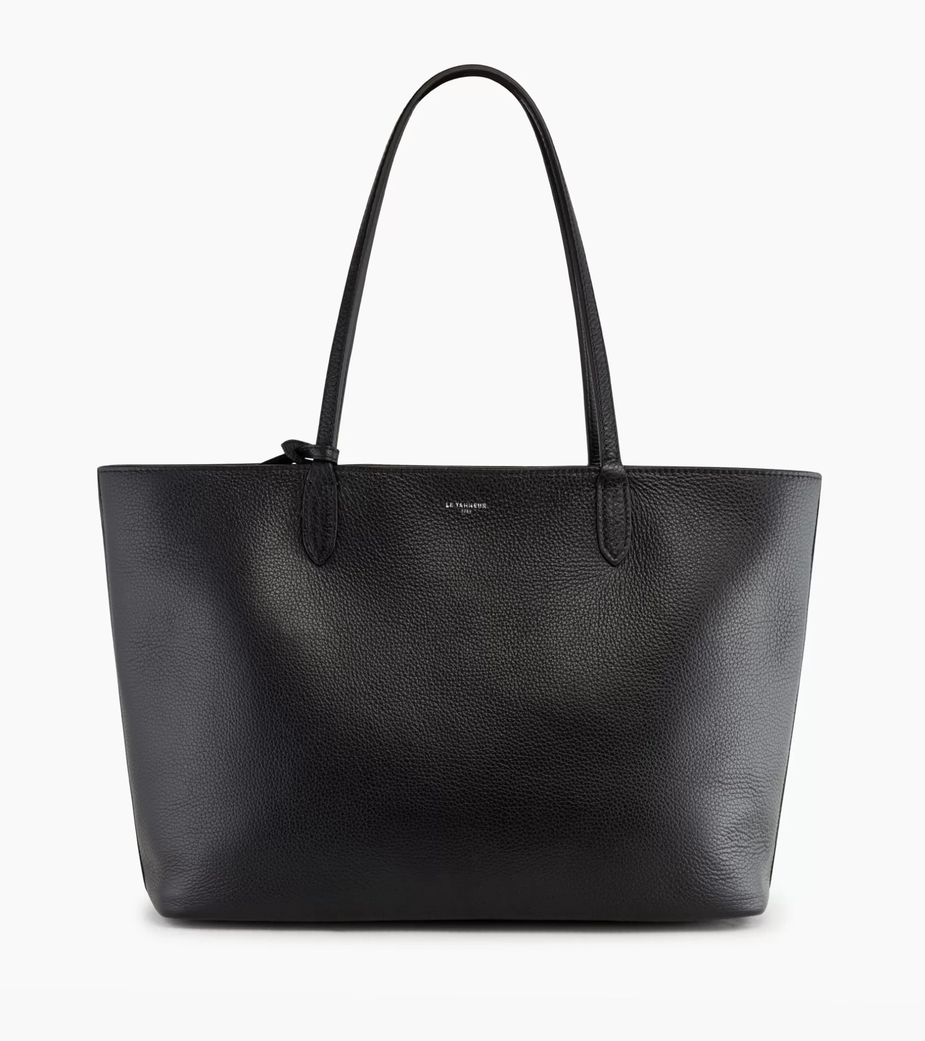 Femme Le Tanneur Grand sac cabas Louise en cuir grainé - Black Le Bleu