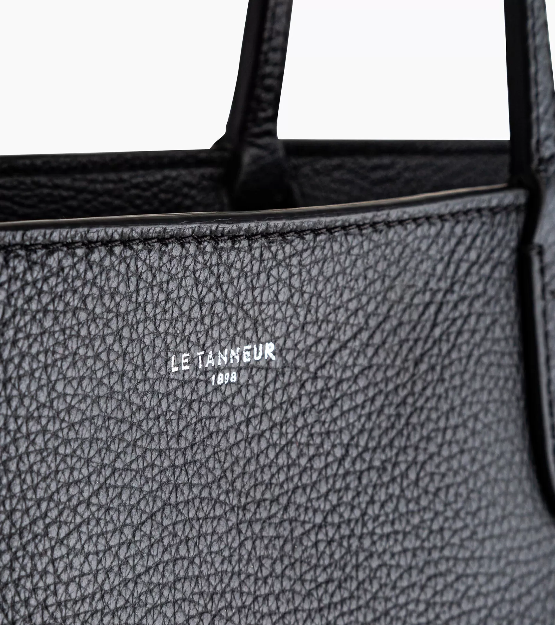 Femme Le Tanneur Grand sac cabas Louise en cuir grainé - Black Le Bleu