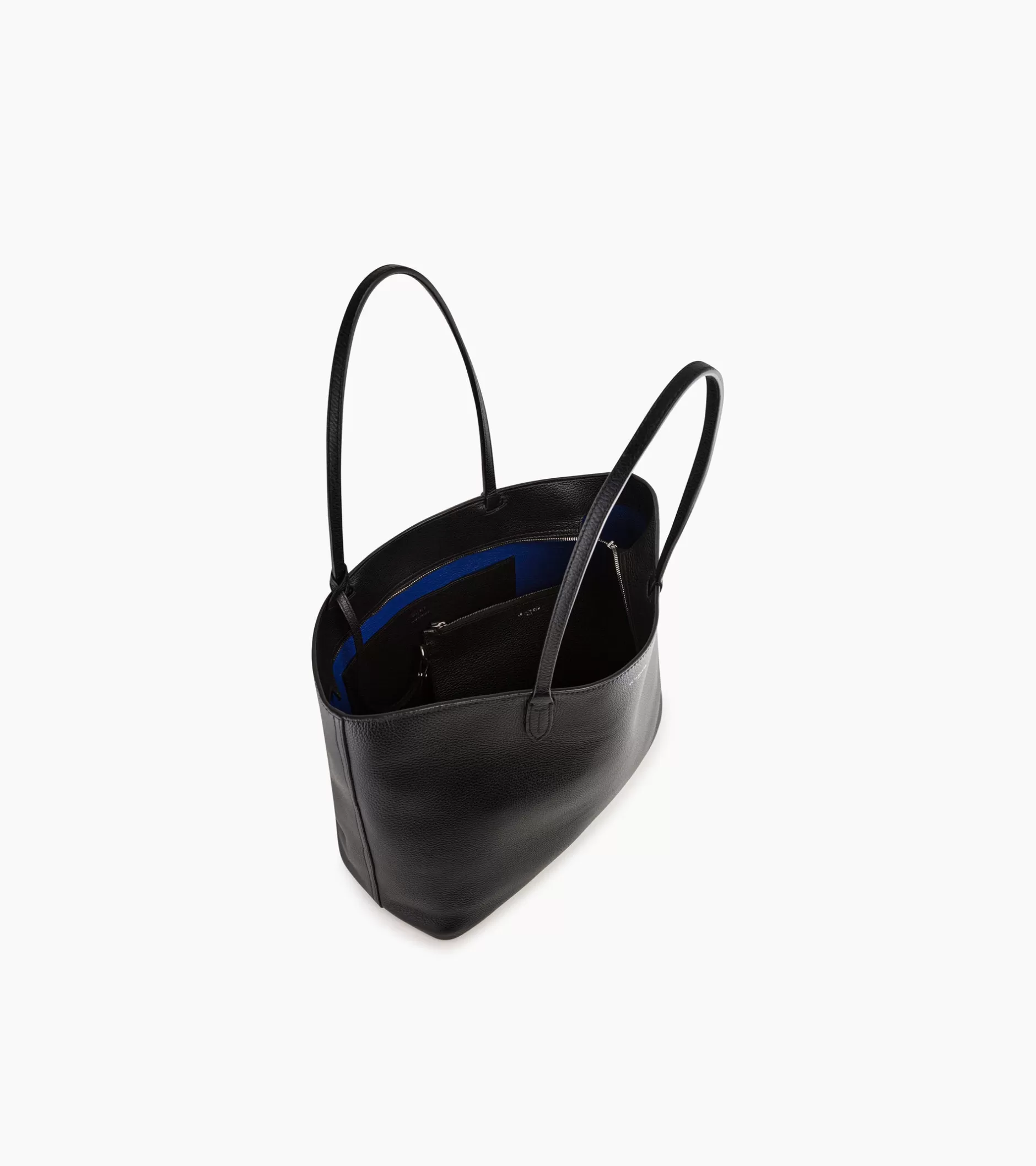 Femme Le Tanneur Grand sac cabas Louise en cuir grainé - Black Le Bleu