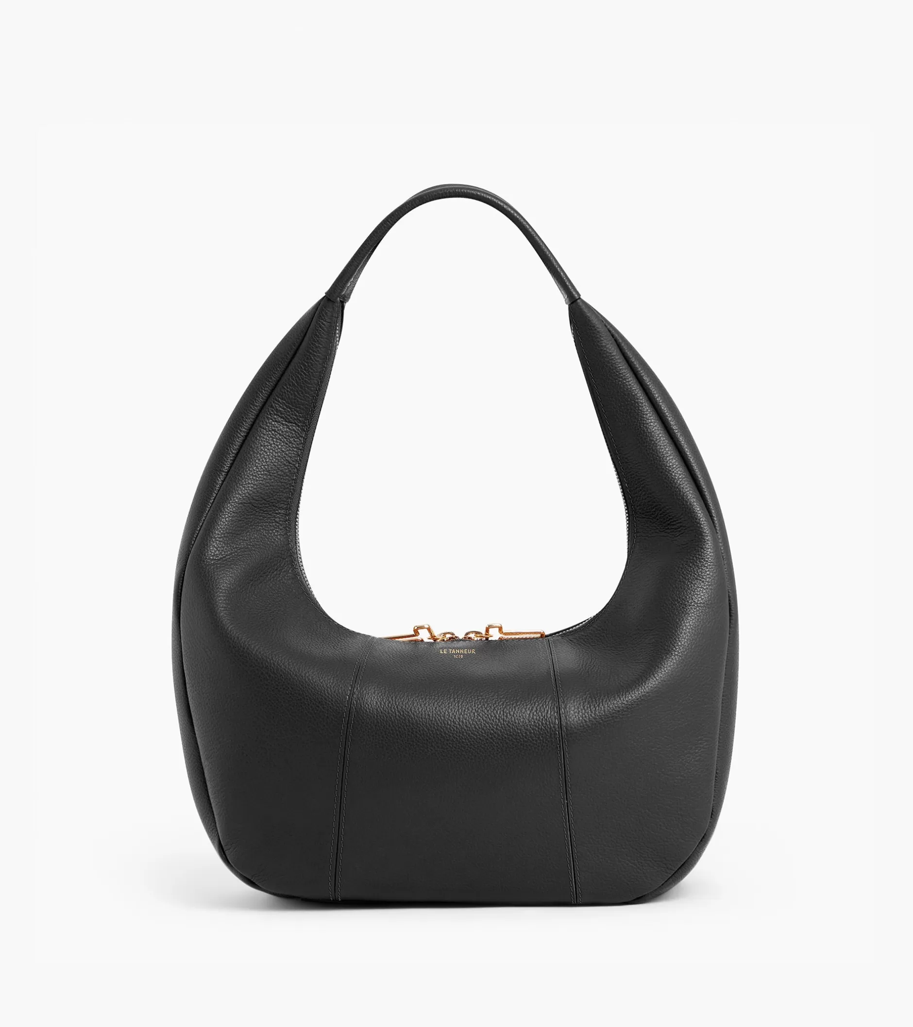 Femme Le Tanneur Grand sac hobo Juliette en cuir grainé - Black