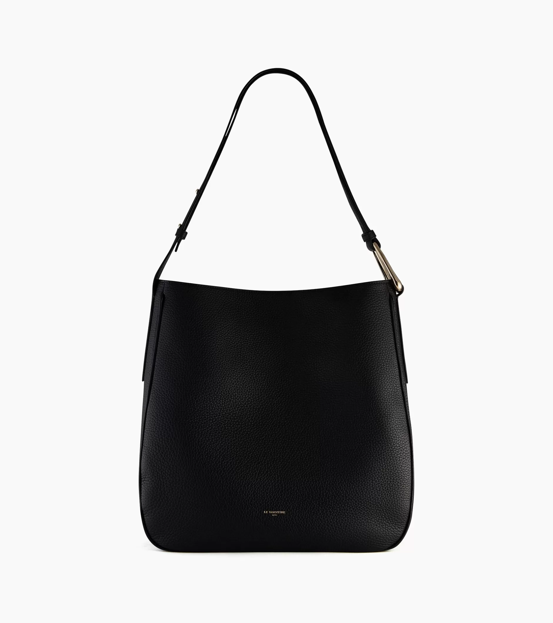 Femme Le Tanneur Grand sac hobo Madeleine en cuir grainé - Black