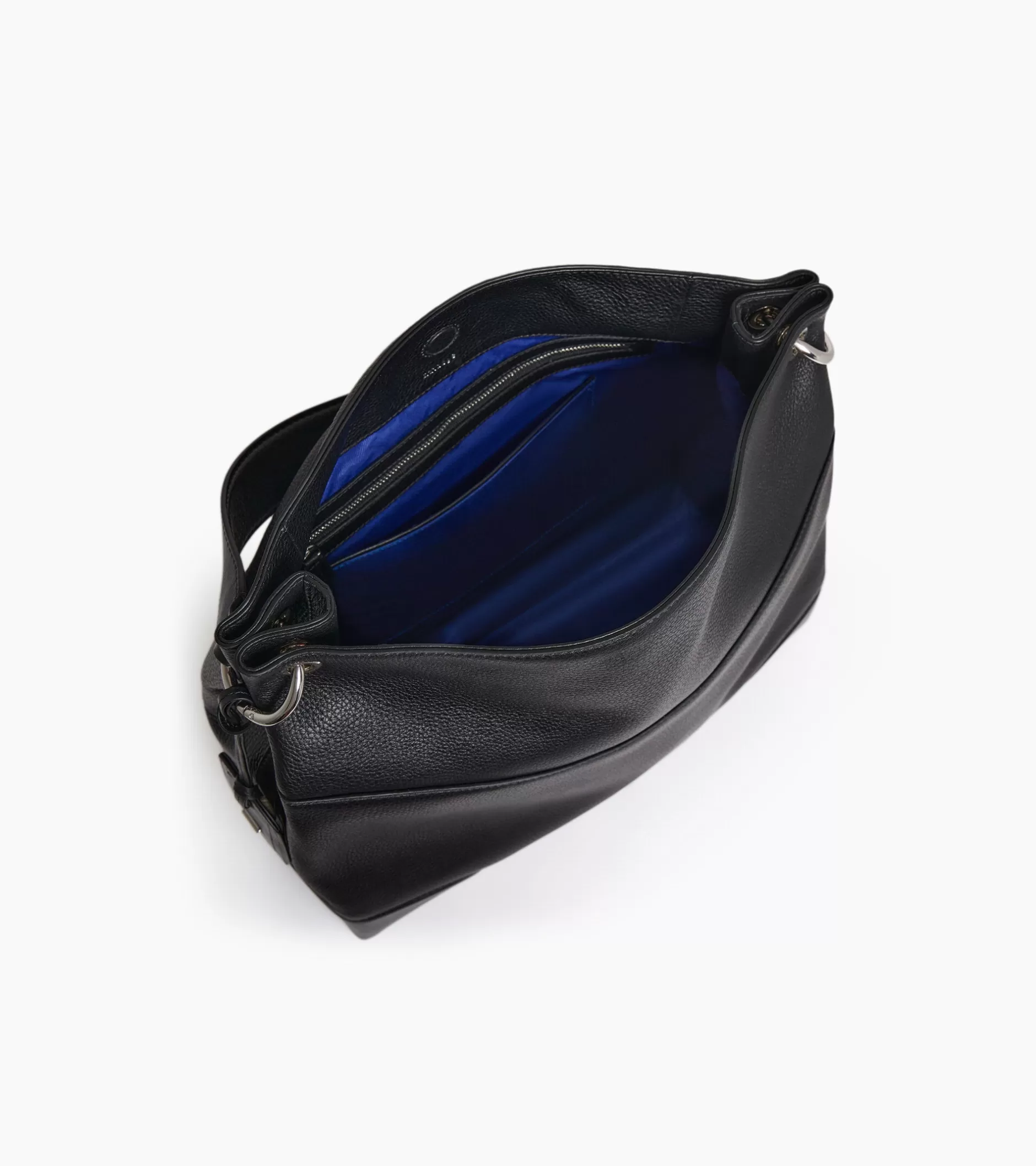 Femme Le Tanneur Grand sac hobo Romy en cuir grainé et lisse - Black