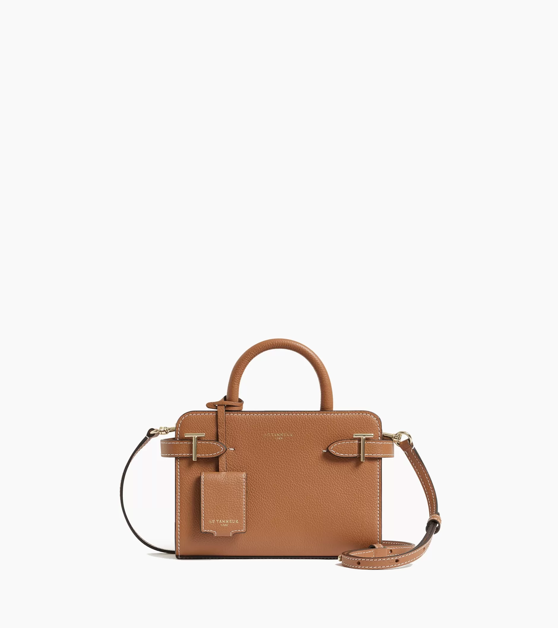 Femme Le Tanneur Mini sac à main Emilie en cuir grainé - TAN