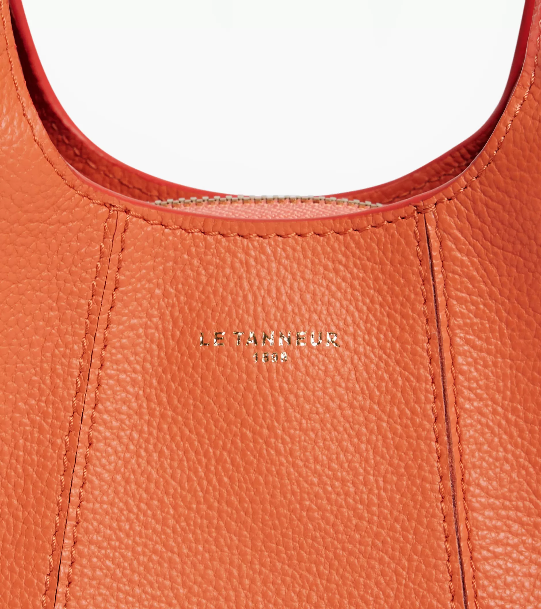 mini_sac__main_juliette_en_cuir_grain__orange_ocre_2.webp Femme Le Tanneur Mini sac à main Juliette en cuir grainé - ORANGE OCRE