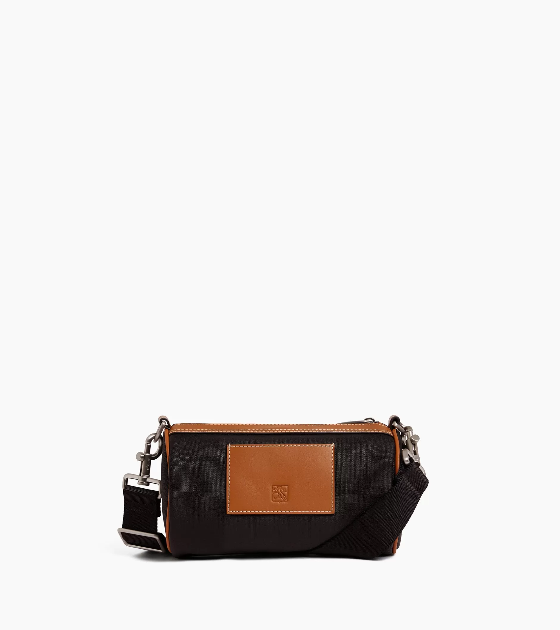 Homme Le Tanneur Mini sac bandoulière Maurice en toile enduite - Black Brown