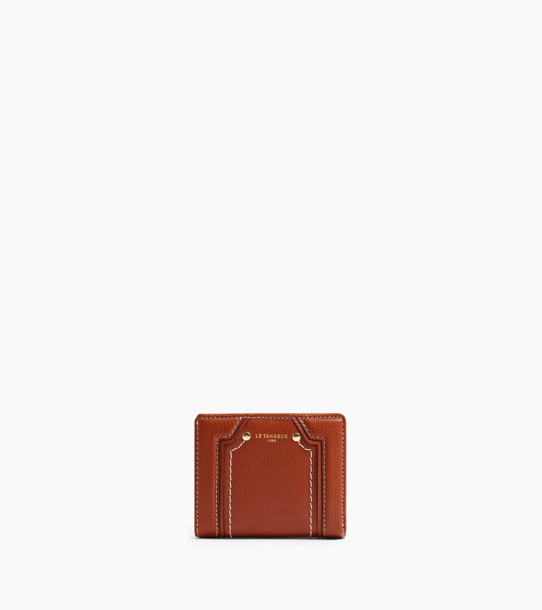 Femme Le Tanneur Petit portefeuille Ella en cuir grainé - Mahogany Brown