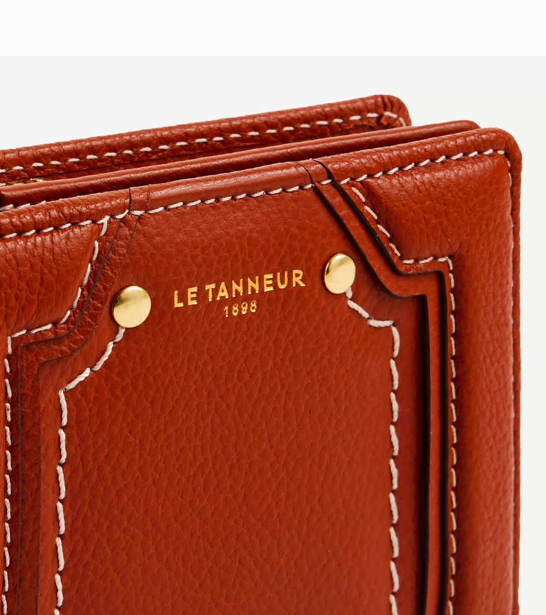 Femme Le Tanneur Petit portefeuille Ella en cuir grainé - Mahogany Brown