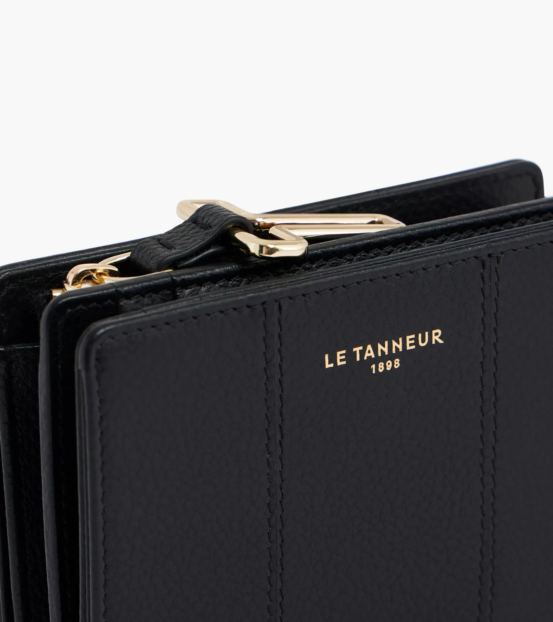 Femme Le Tanneur Petit Portefeuille Juliette en cuir grainé - Black