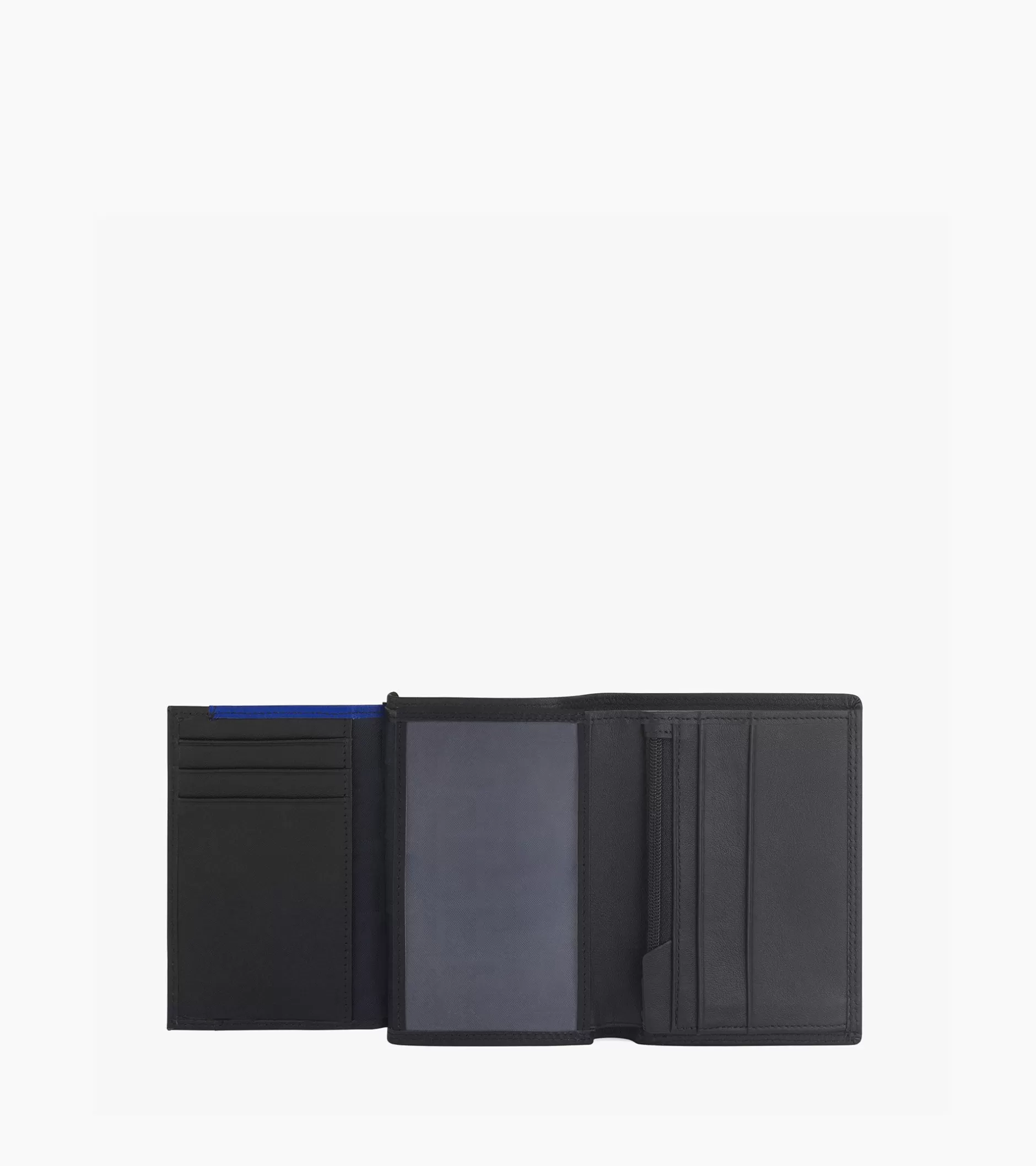Homme Le Tanneur Petit portefeuille vertical zippé 2 volets Martin en cuir lisse - Black