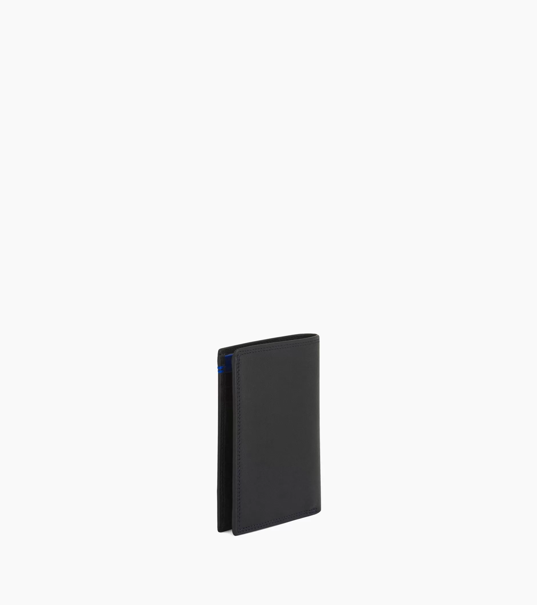 Homme Le Tanneur Petit portefeuille vertical zippé 2 volets Martin en cuir lisse - Black