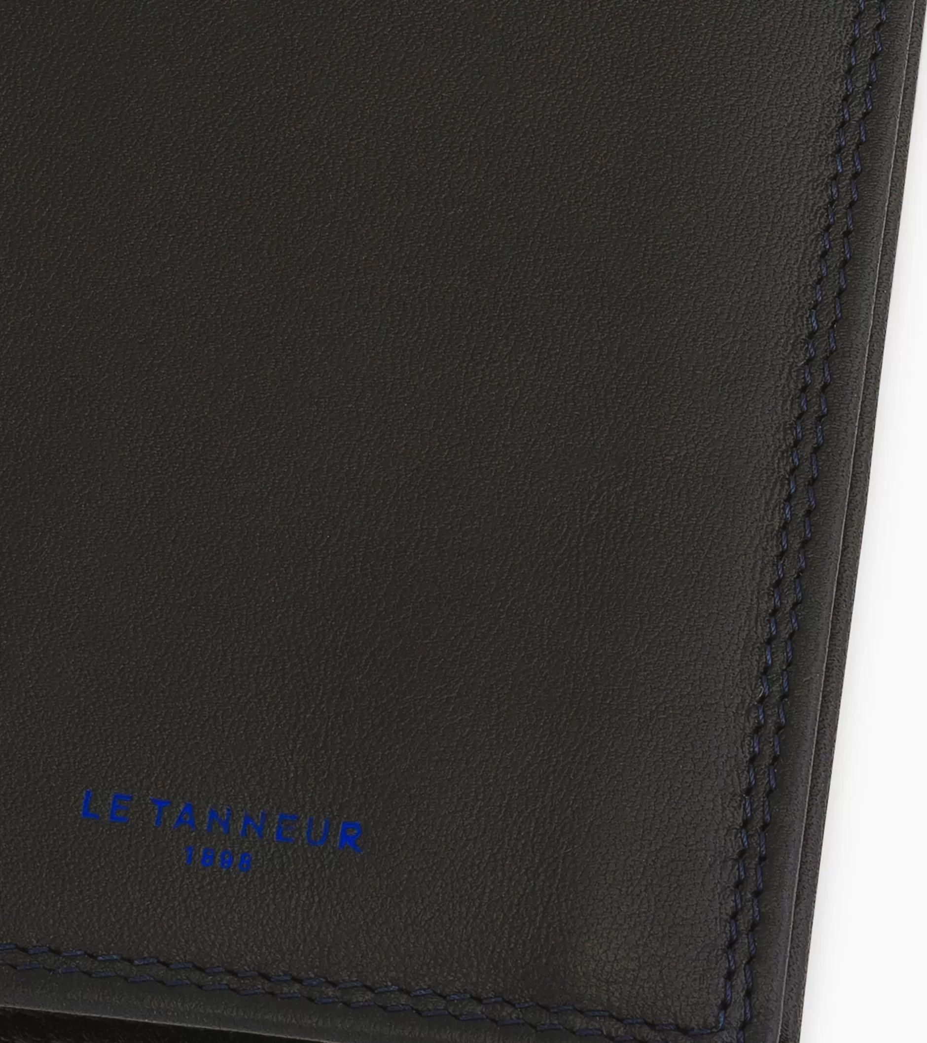 Homme Le Tanneur Petit portefeuille vertical zippé 2 volets Martin en cuir lisse - Black