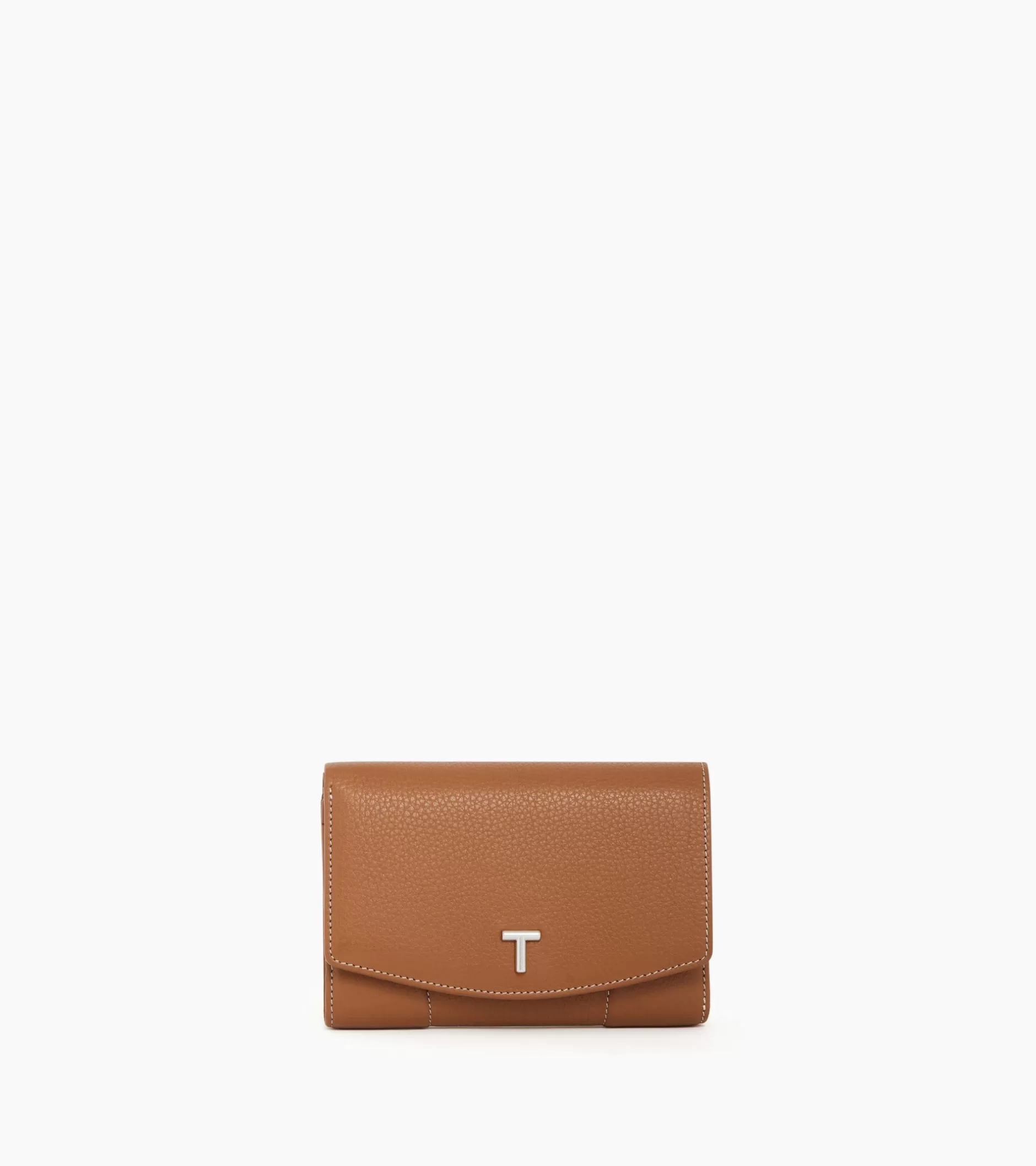 Femme Le Tanneur Petit portefeuille zippé Romy en cuir grainé - Brown Tan