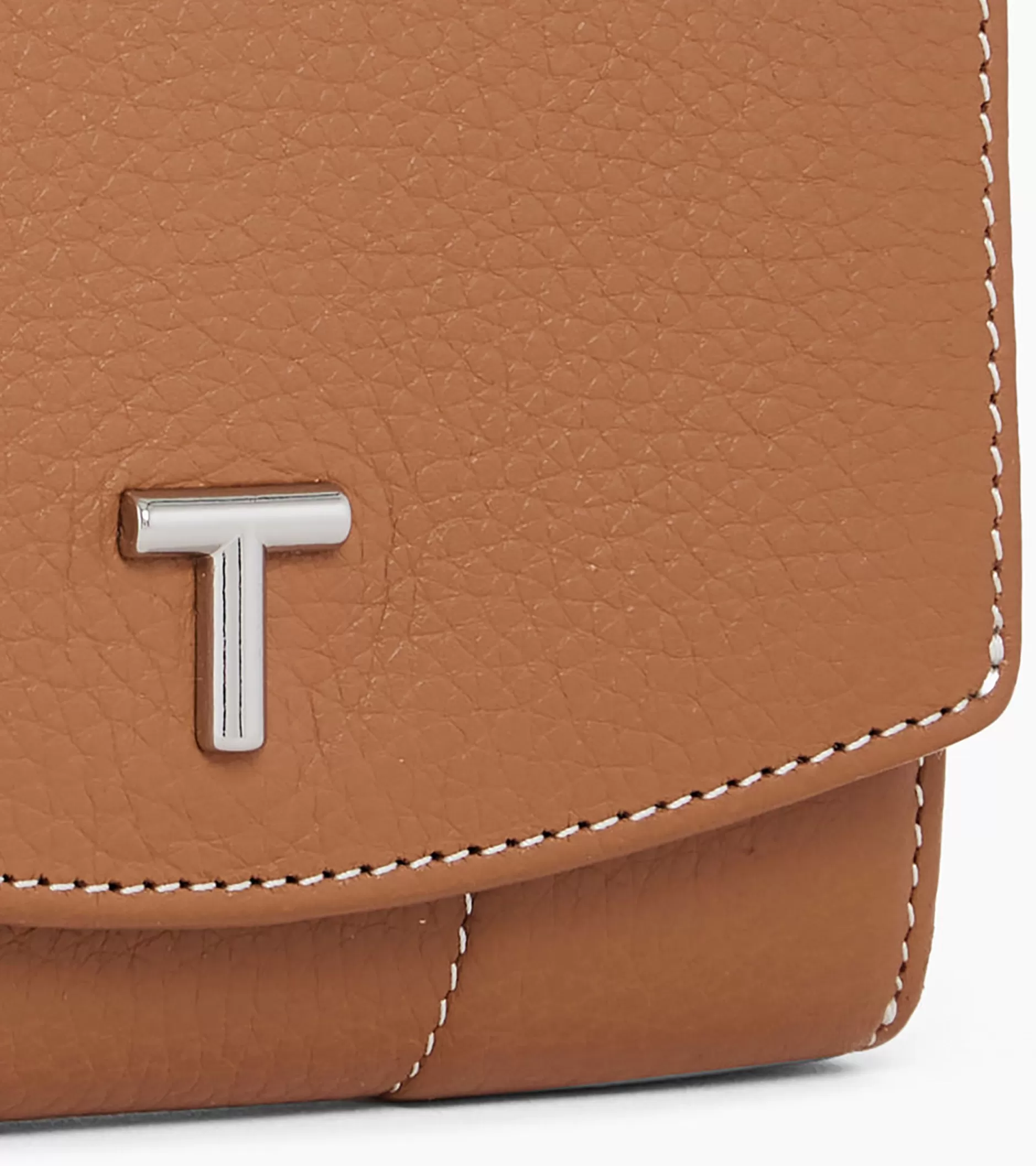 Femme Le Tanneur Petit portefeuille zippé Romy en cuir grainé - Brown Tan