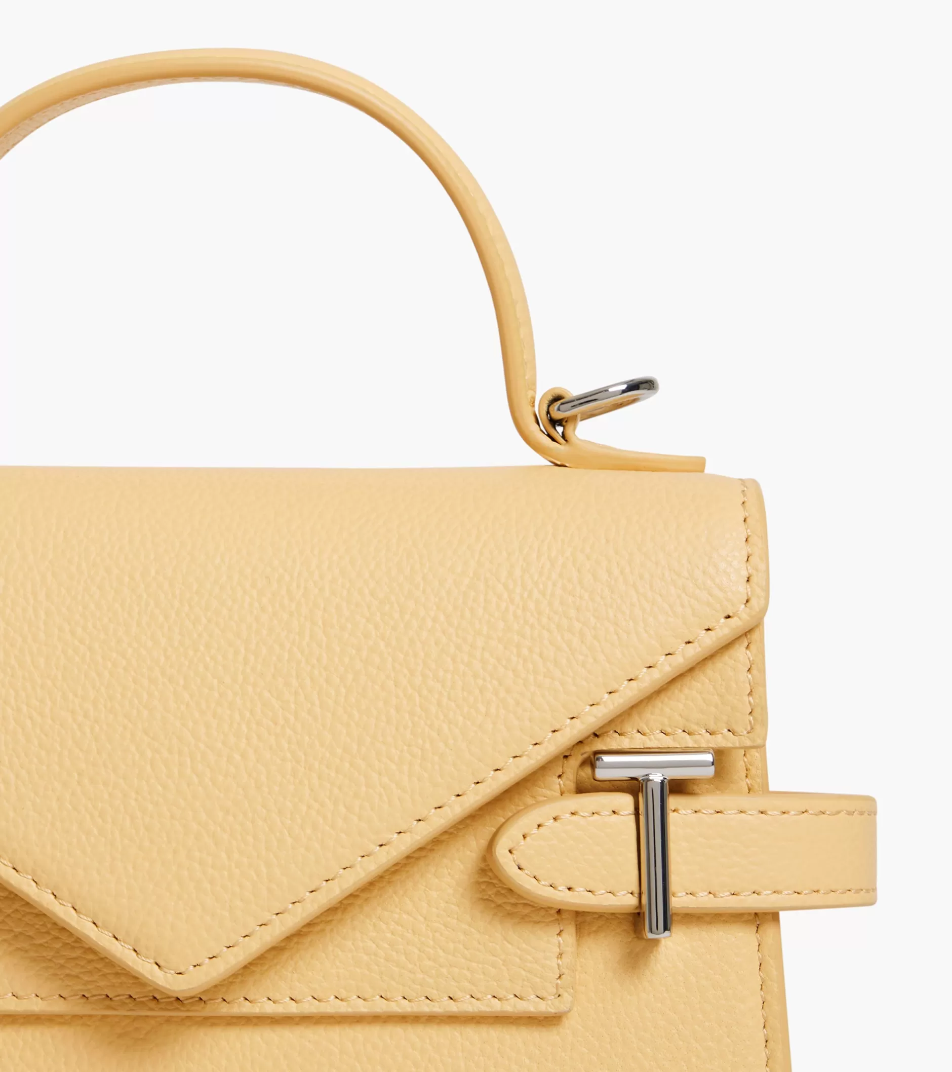 Femme Le Tanneur Petit sac à main double rabat Emilie en cuir grainé - AURORE
