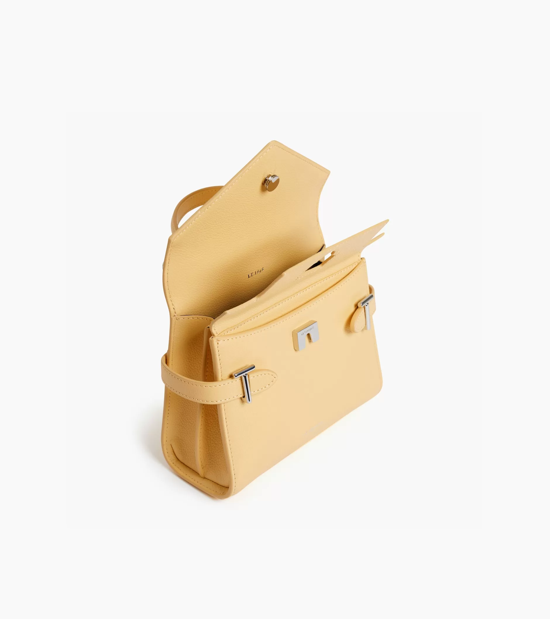 Femme Le Tanneur Petit sac à main double rabat Emilie en cuir grainé - AURORE